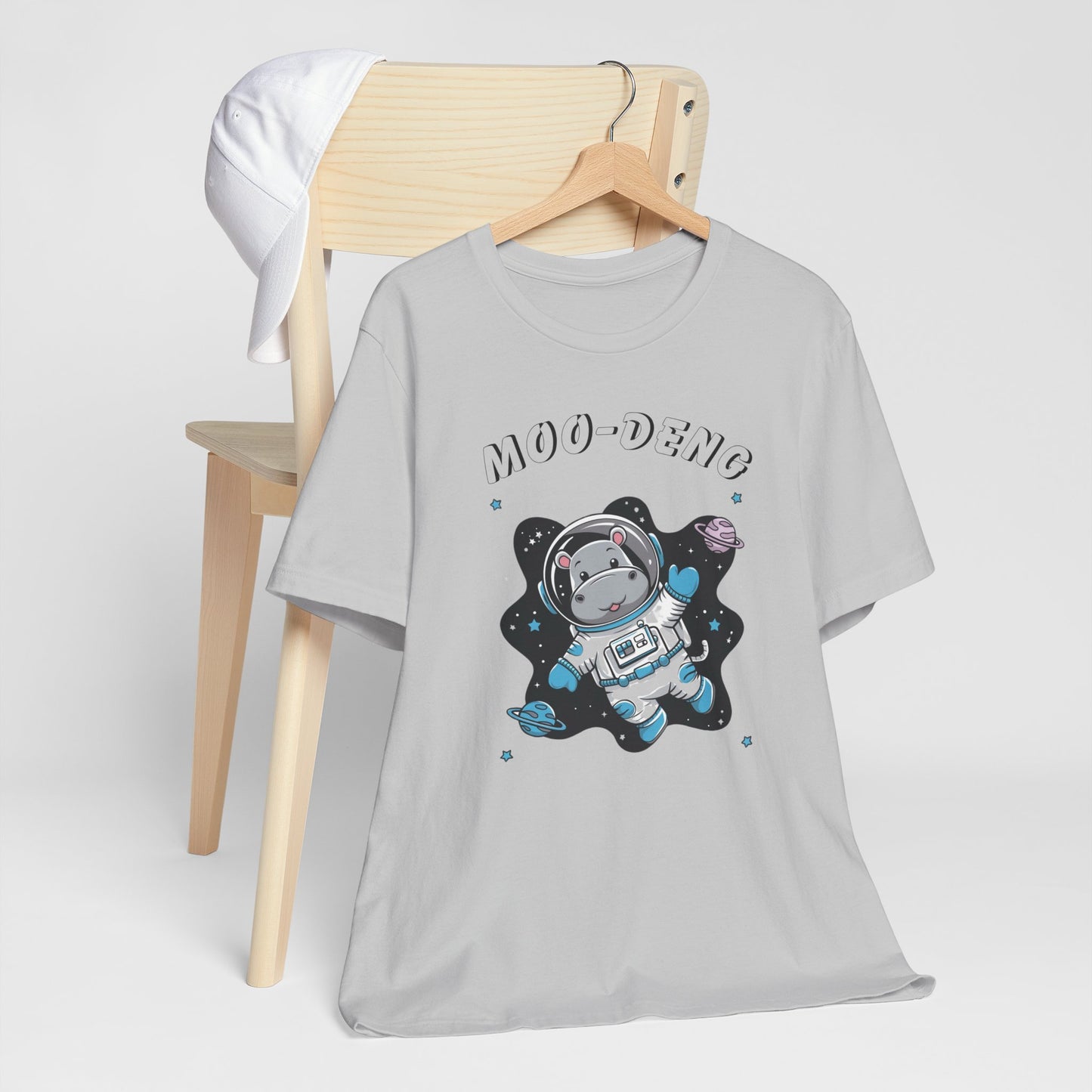 Moo Deng Baby Hippo Astronaut T-Shirt, Gift for Her Quirky Animal Lovers