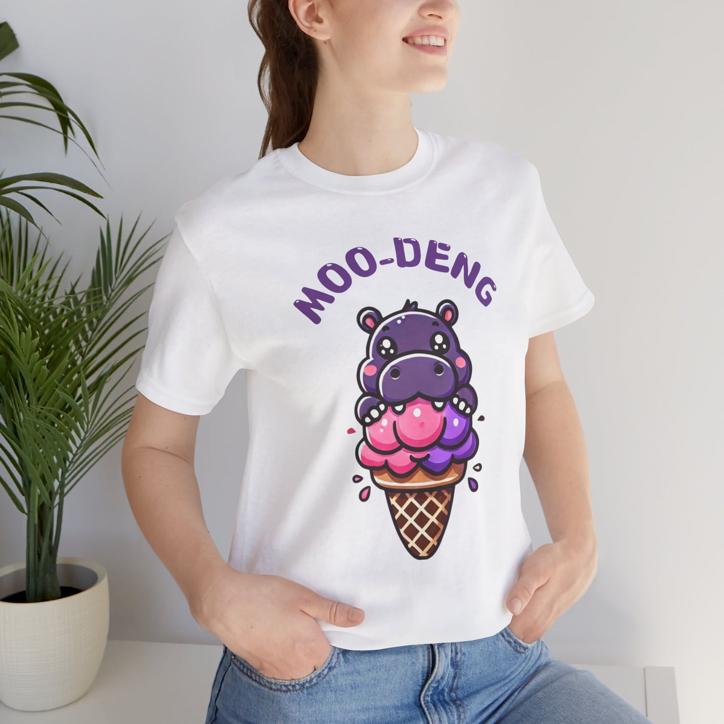 Moo-Deng Baby Hippo T-shirt, Quirky Animal Lover Gift for Her, Funny Hippo Tee