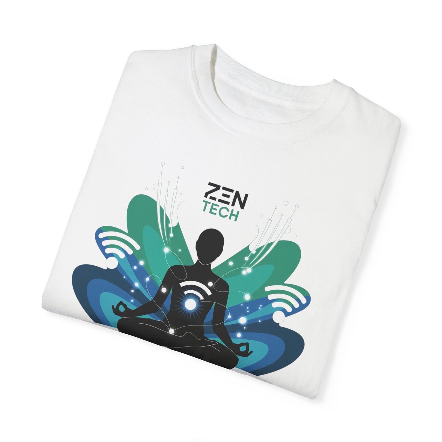 Zen Tech Unisex Garment-Dyed T-shirt - Relaxed Fit, Perfect for Tech Enthusiasts