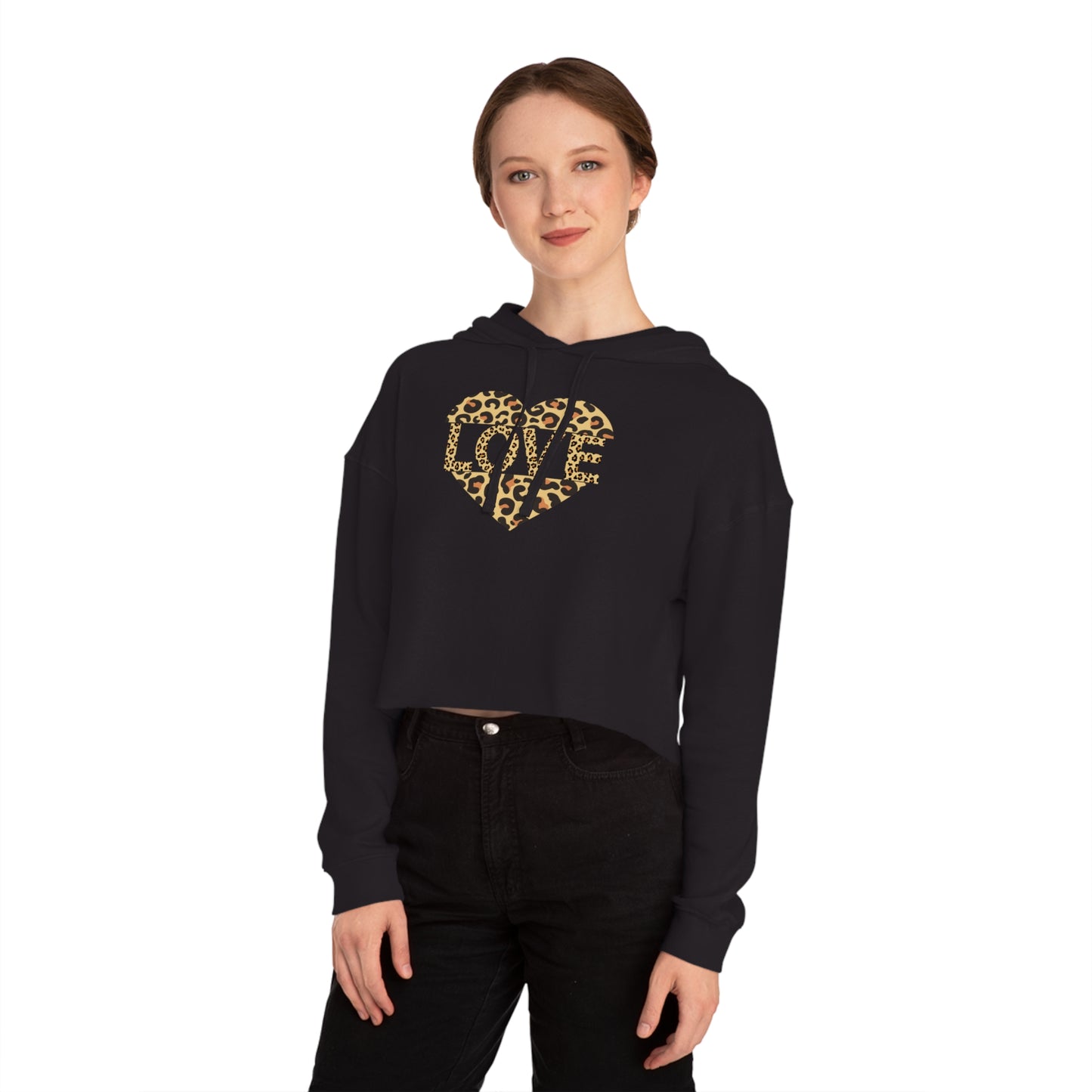 Leopard Print Love & Gear Women's Cropped Hoodie