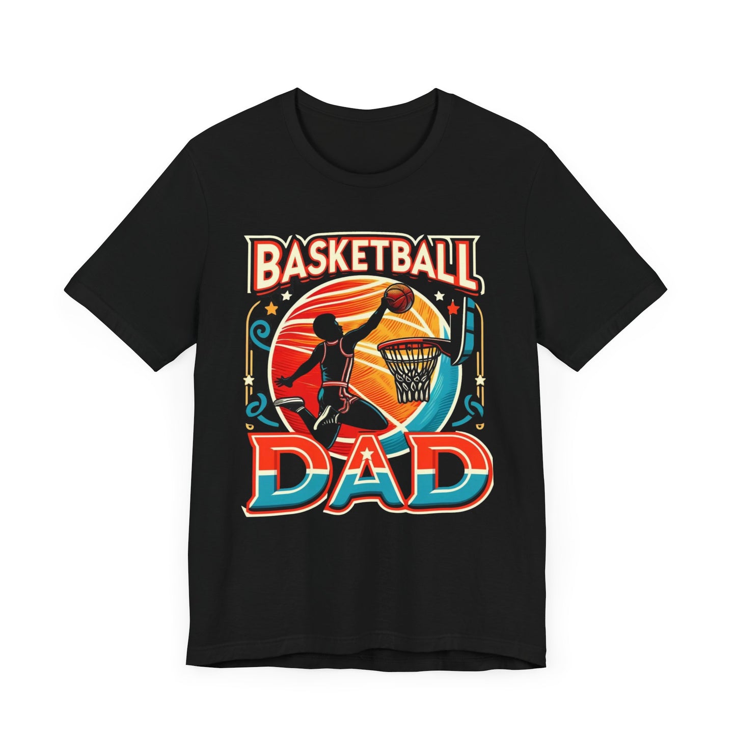 Basketball Dad t-shirt with a vibrant design, perfect for dads who love basketball.