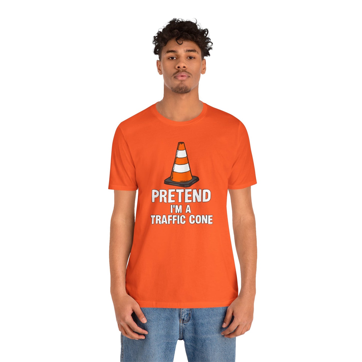 Funny Halloween Traffic Cone Shirt, Pretend Im a Traffic Cone Halloween Costume Gift