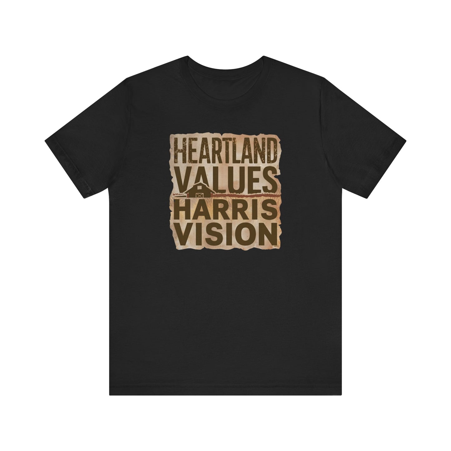 Kamala Harris 'Heartland Values, Harris Vision' Rustic T-Shirt - Inspire Progress