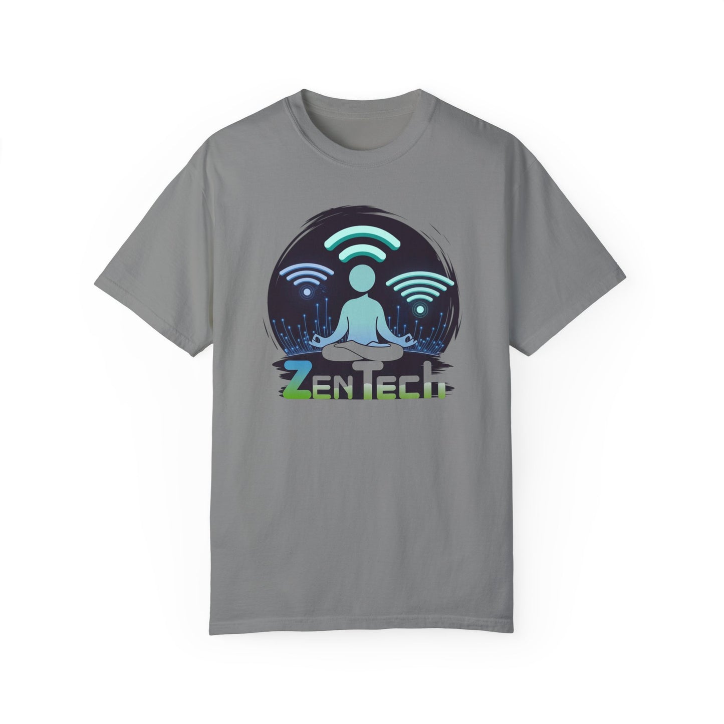 ZenTech Unisex Garment-Dyed T-Shirt - Perfect for Mindfulness and Tech Lovers