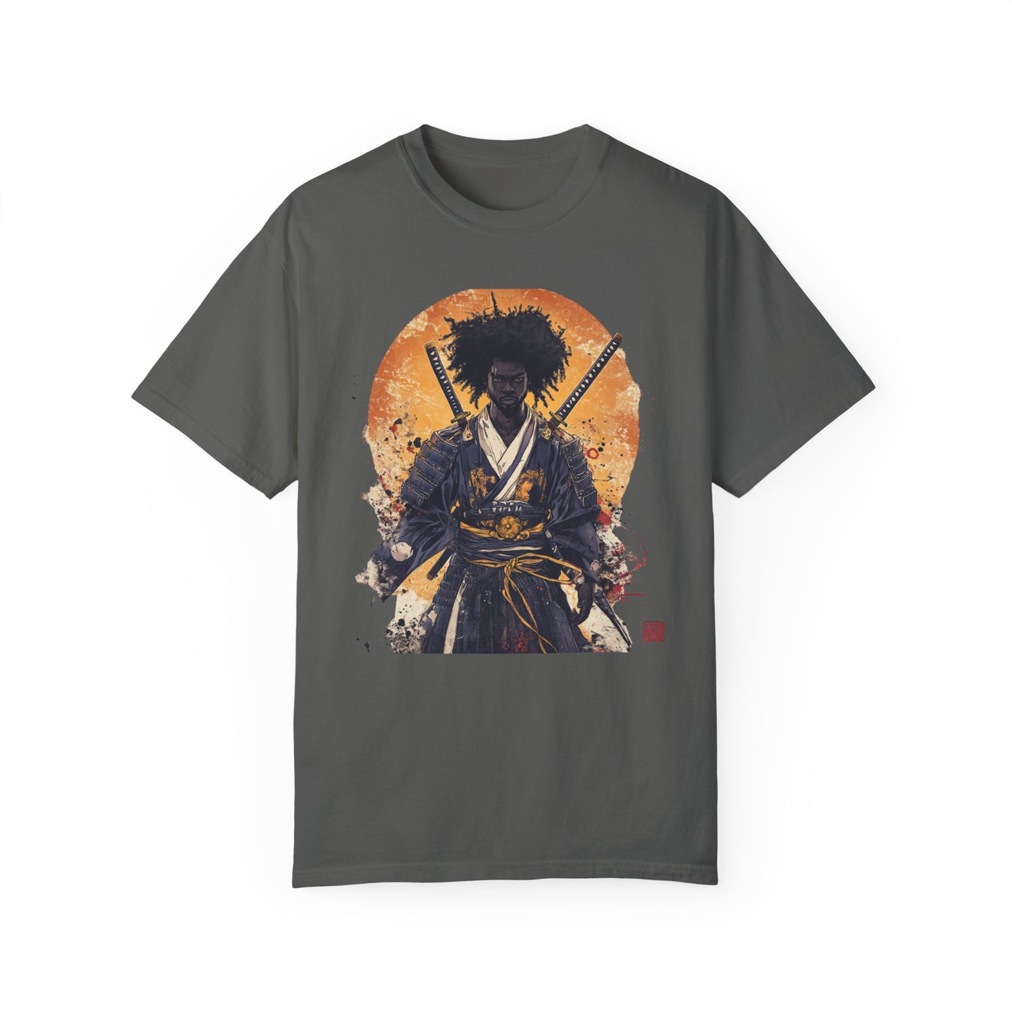 Samurai Sunset Unisex Garment-Dyed T-Shirt - Epic Warrior Design