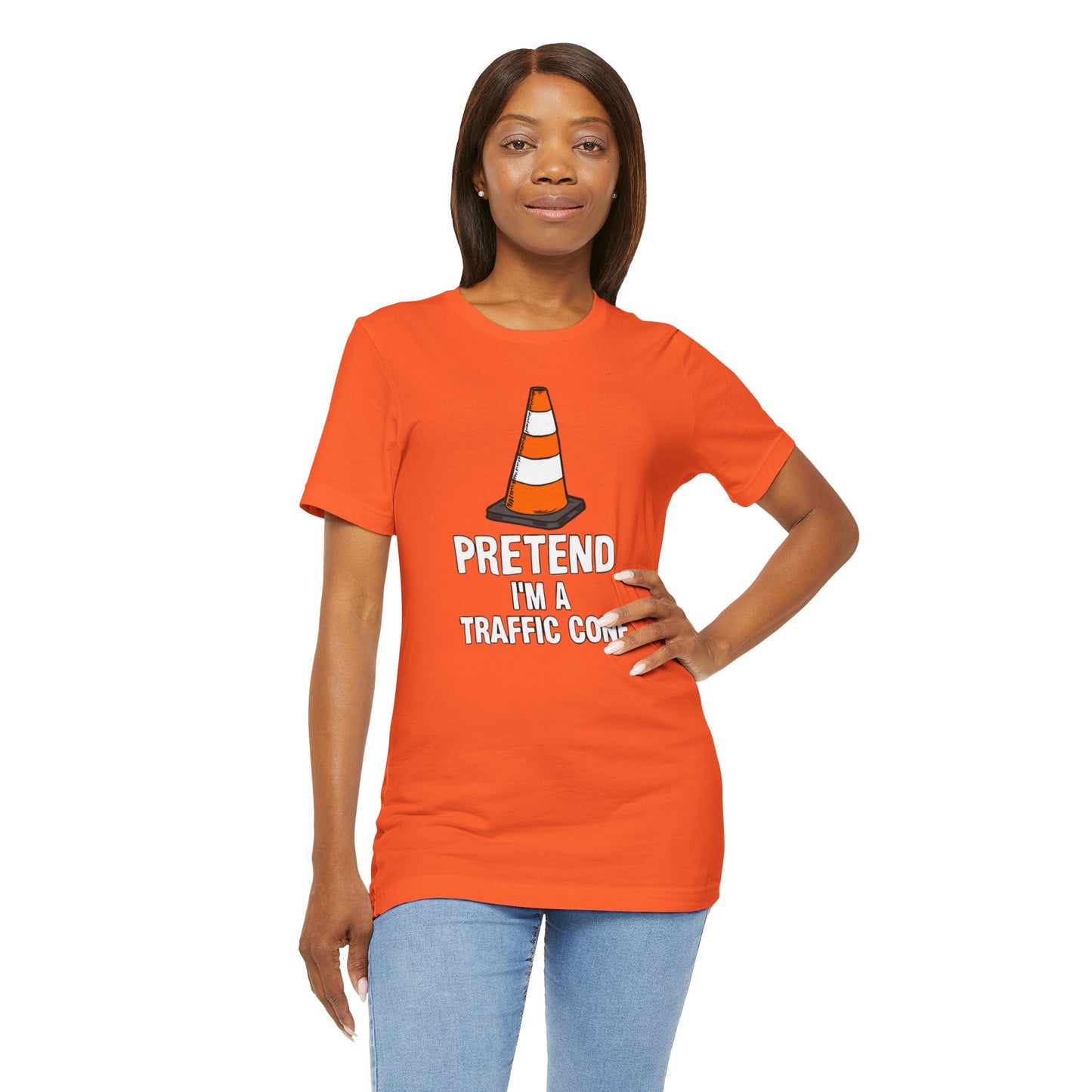 Funny Halloween Traffic Cone Shirt, Pretend Im a Traffic Cone Halloween Costume Gift