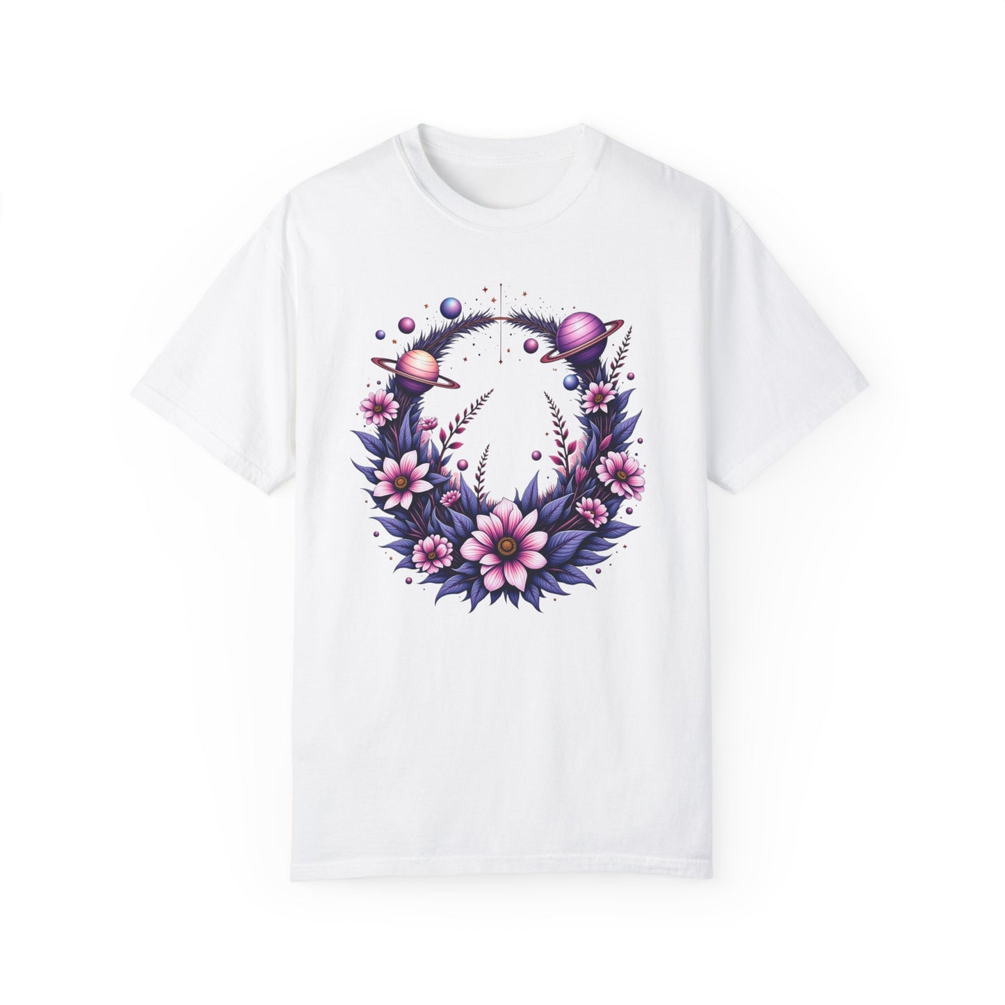 Floral Galaxy Unisex T-Shirt - Cosmic Art Design