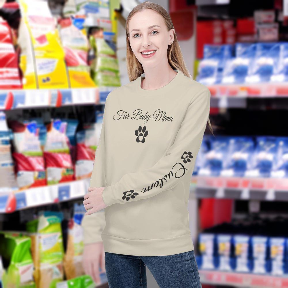 Custom Dog Mom Sweatshirt | Personalized Pet Name - Chest & Sleeve Design