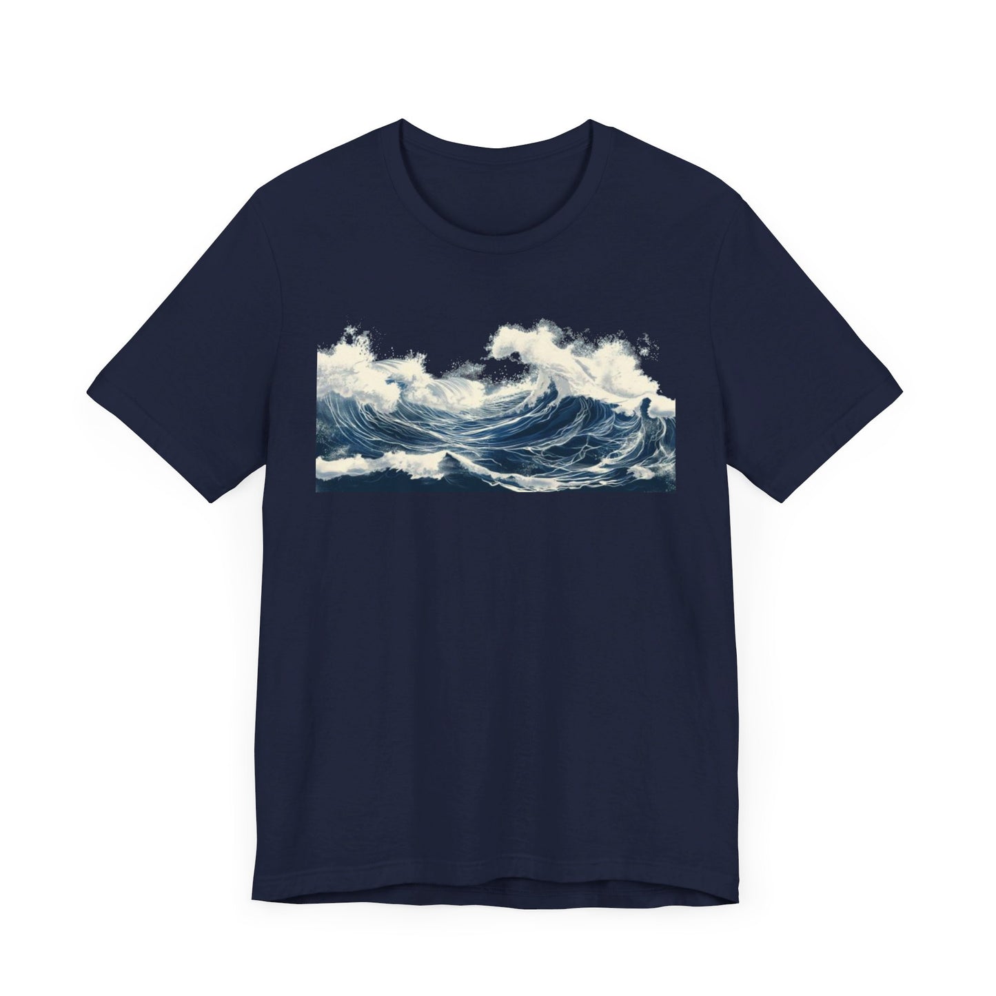 Sail the Style Seas: Navy Minimalist Wave Tee – Simplicity Meets Comfort