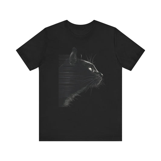 Whisker Wonders Tee - Striking Minimalist Feline Art