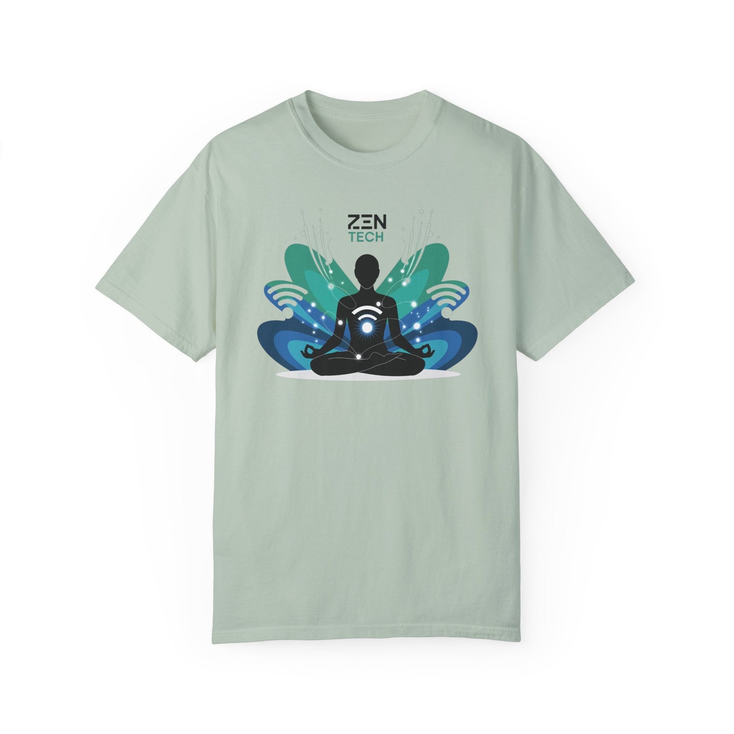 Zen Tech Unisex Garment-Dyed T-shirt - Relaxed Fit, Perfect for Tech Enthusiasts