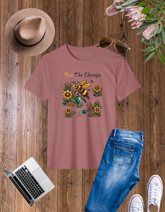 Bee The Change Unisex Organic T-Shirt - Eco-Friendly and Inspirational Apparel