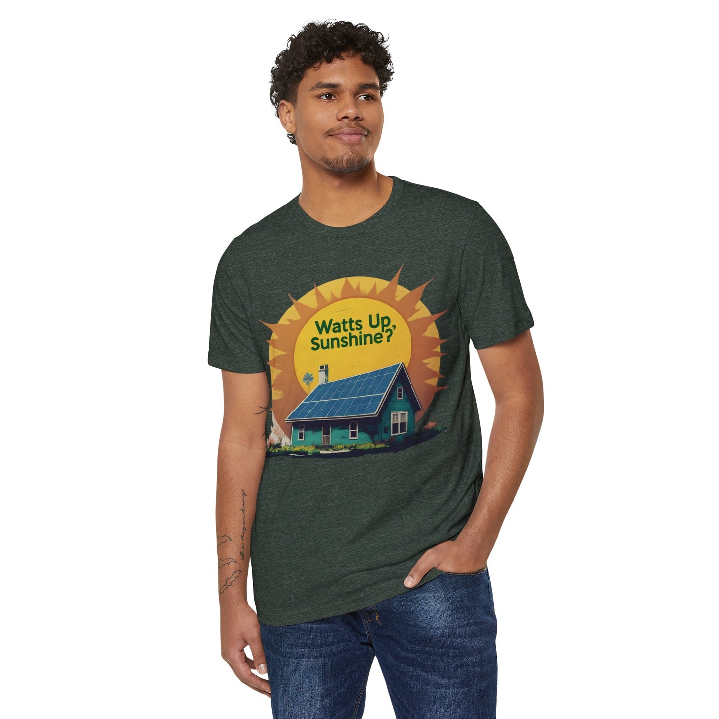 Watts Up Sunshine? Eco-Friendly Solar Power Tee - 100% Organic Cotton