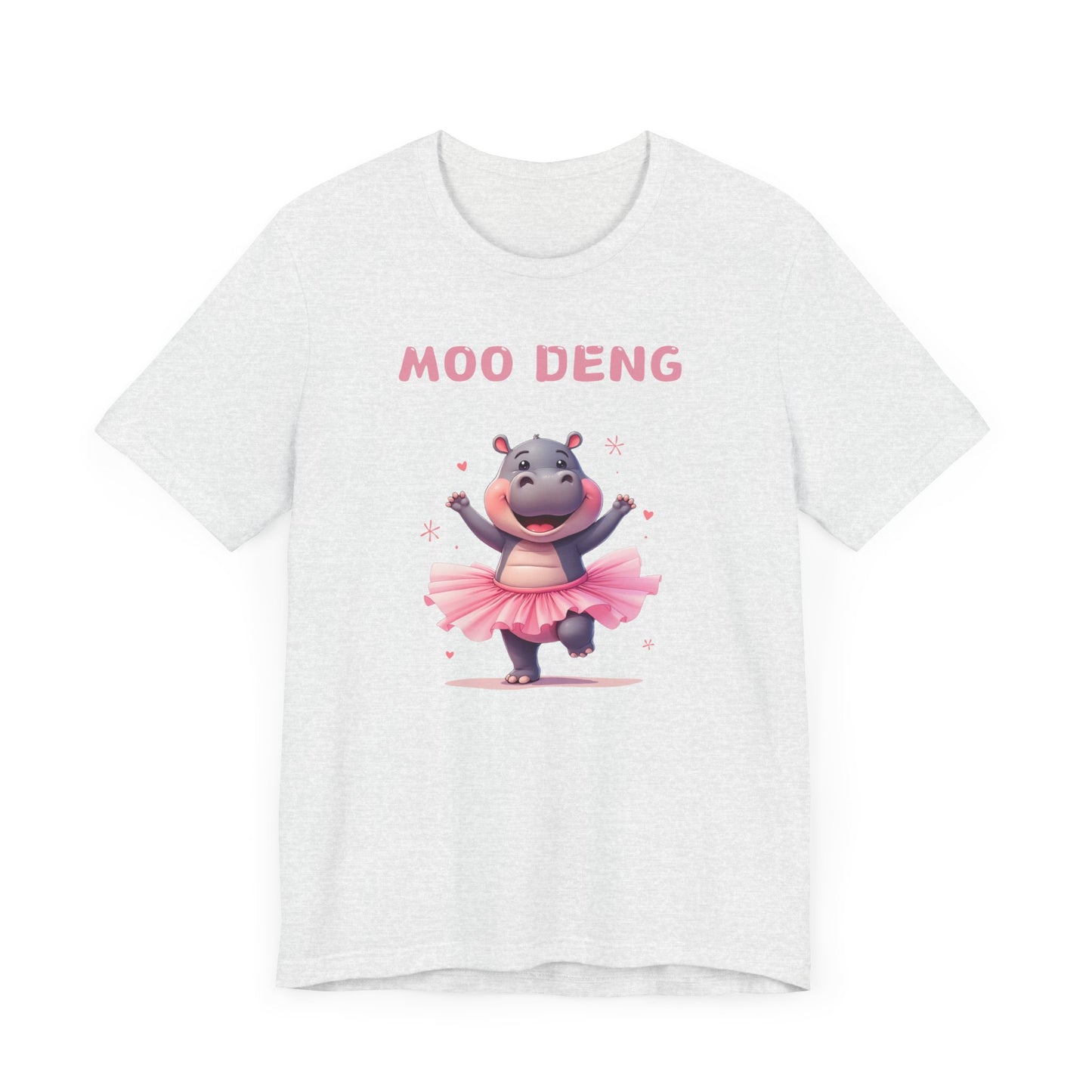 Cute Animal Lover's Moo Deng Baby Hippo Ballerina T-Shirt, Gift for Her