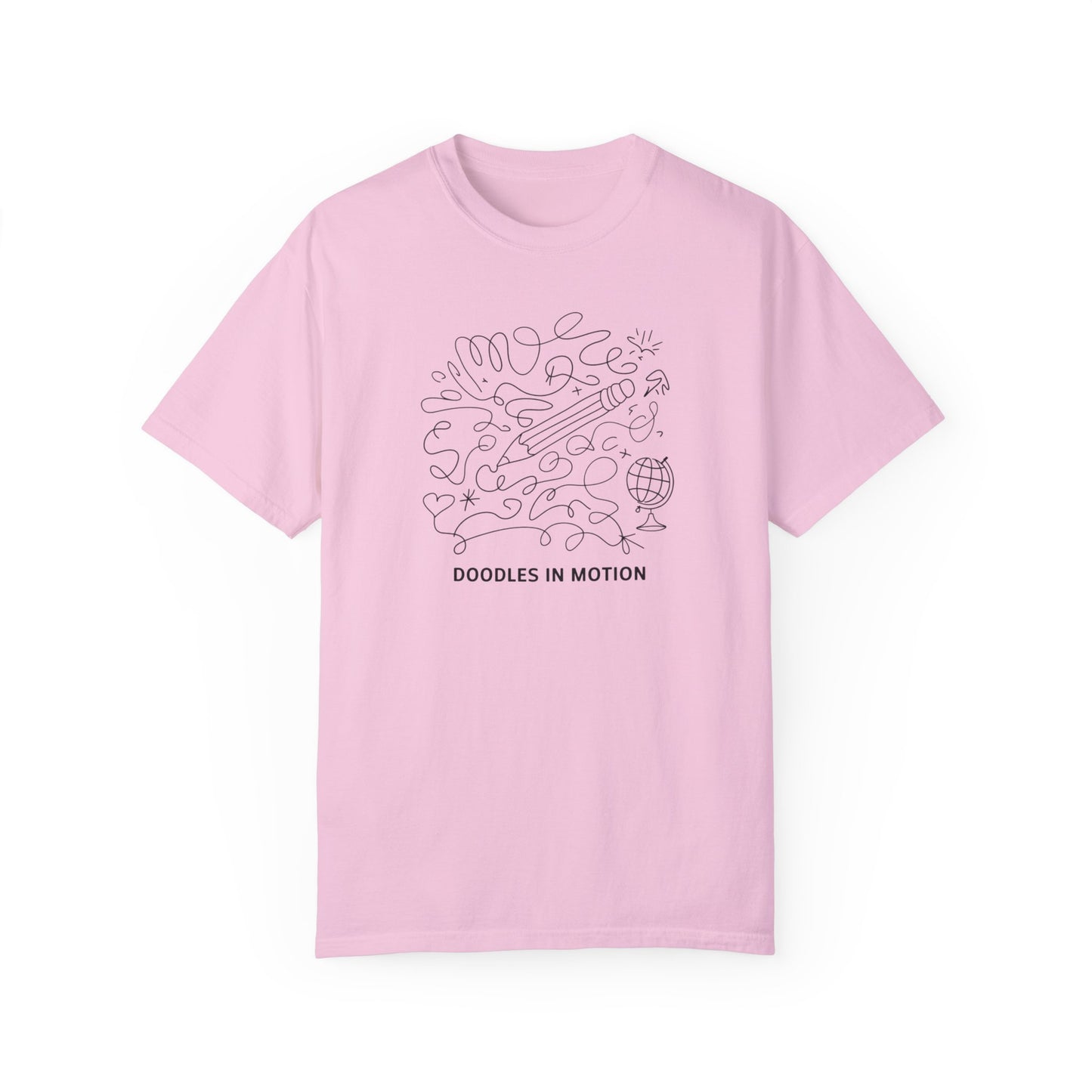 Doodles in Motion Unisex Garment-Dyed T-Shirt - Creative Vibe for Artists and Dreamers