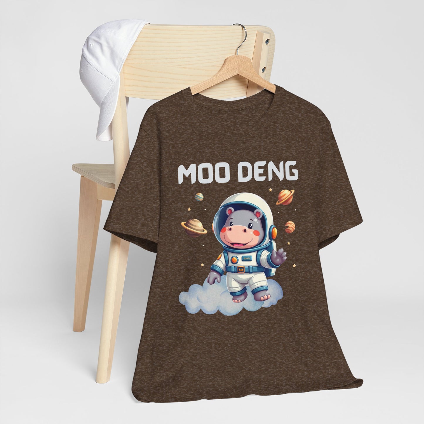 Hippo Moo Deng Astronaut T-Shirt, Funny Gift for Her Cute Animal Lover