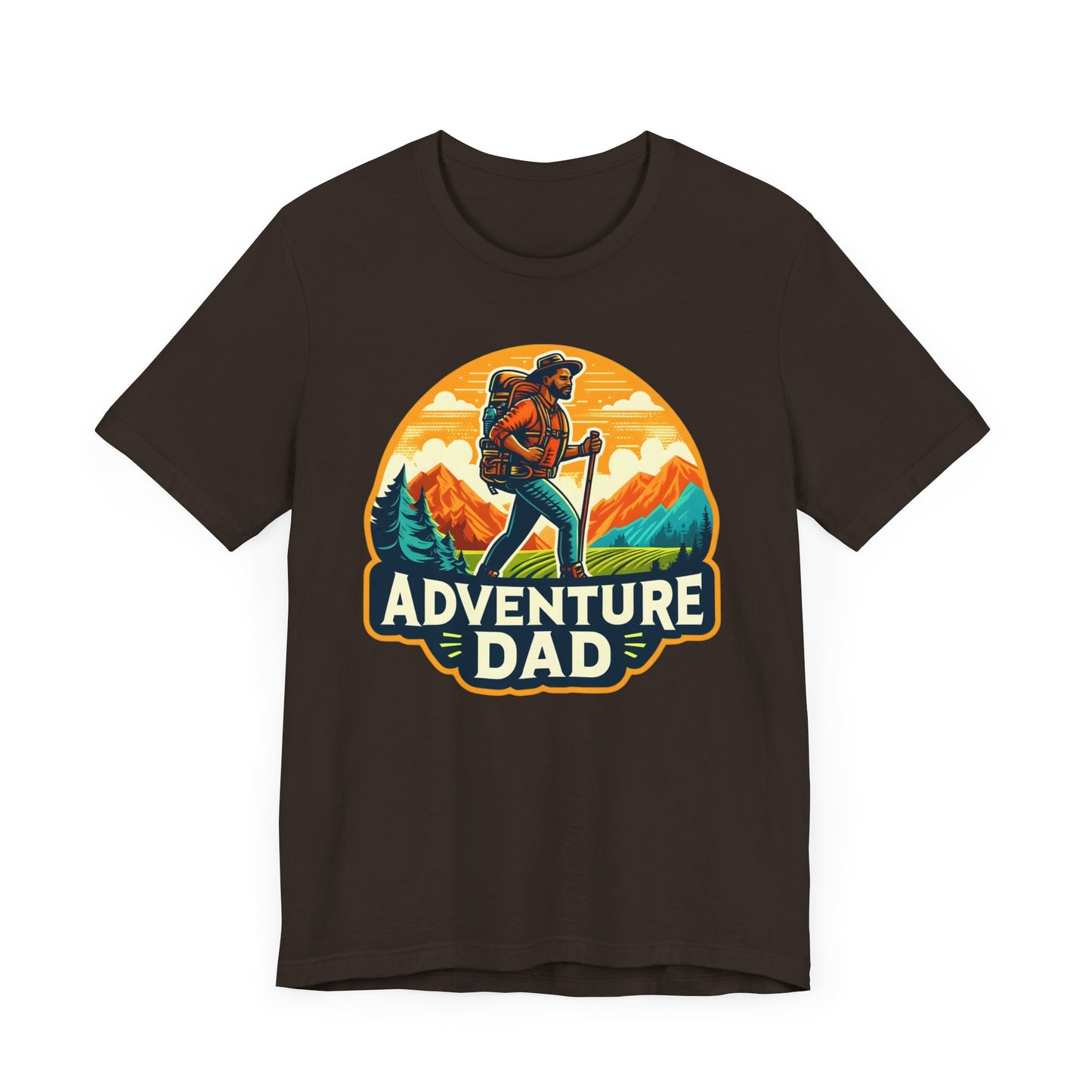 Adventure Dad t-shirt featuring a hiker graphic, perfect for dads who love outdoor adventures.