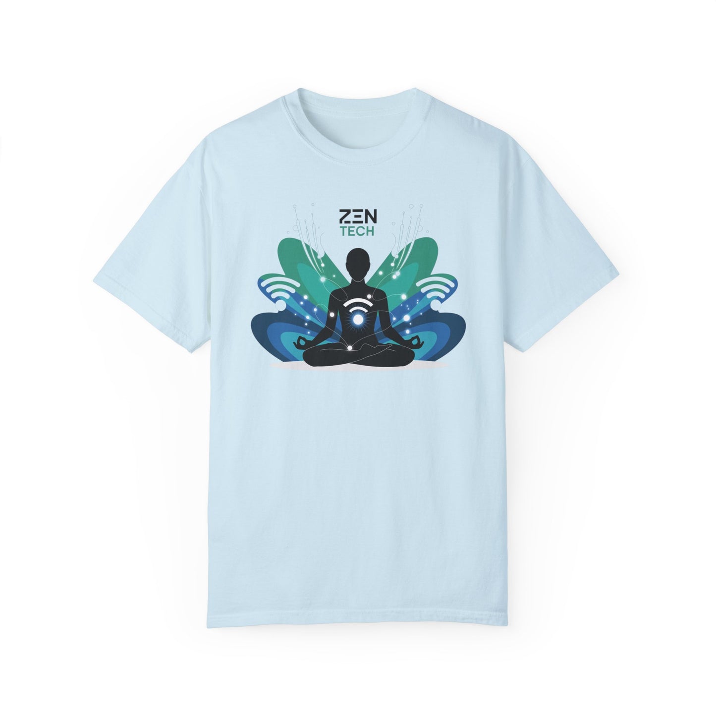 Zen Tech Unisex Garment-Dyed T-shirt - Relaxed Fit, Perfect for Tech Enthusiasts