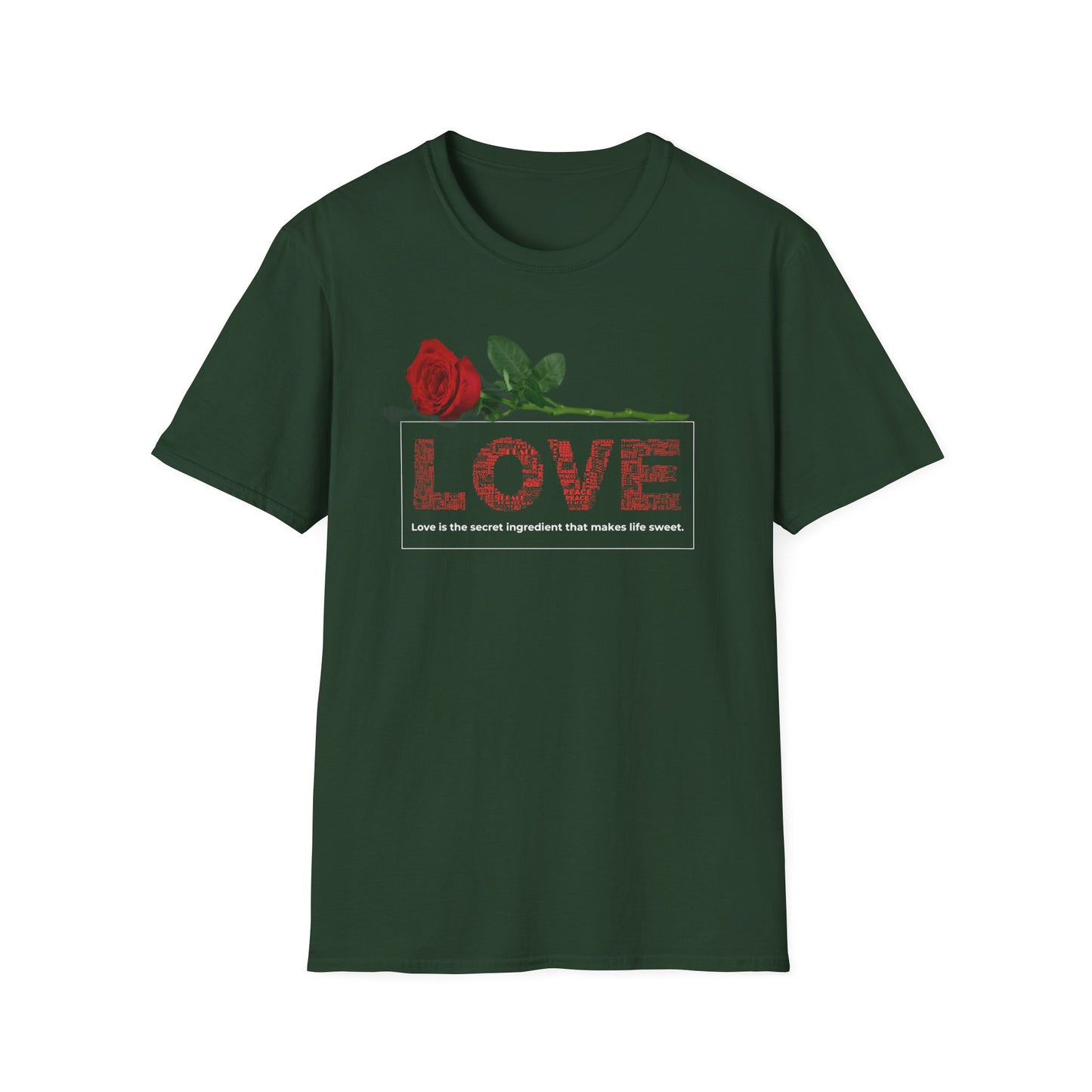 Unisex Softstyle T-Shirt, Love is the Secret Ingredient, Perfect for Valentines Day and Everyday Wear