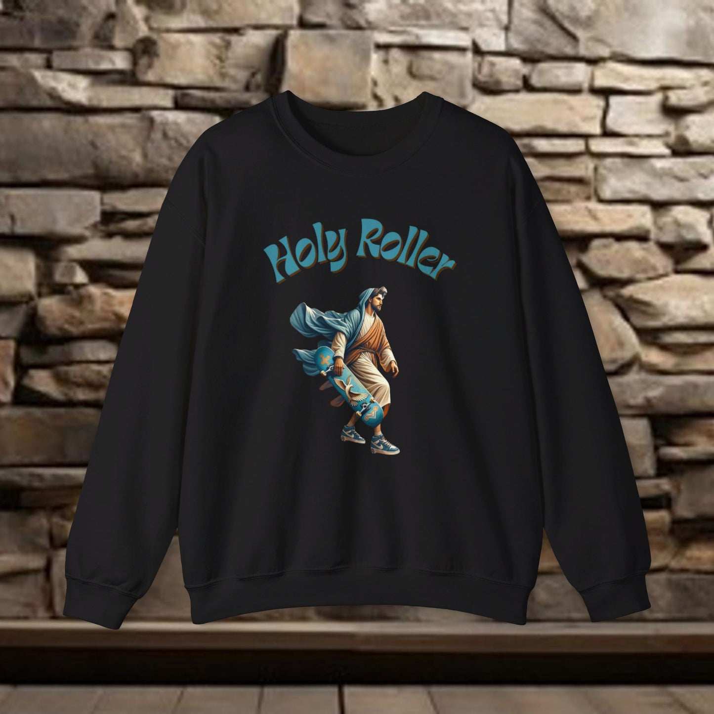 Holy Roller Skateboarding Jesus T-Shirt - Divine Streetwear, Faith-Inspired Skate Tee