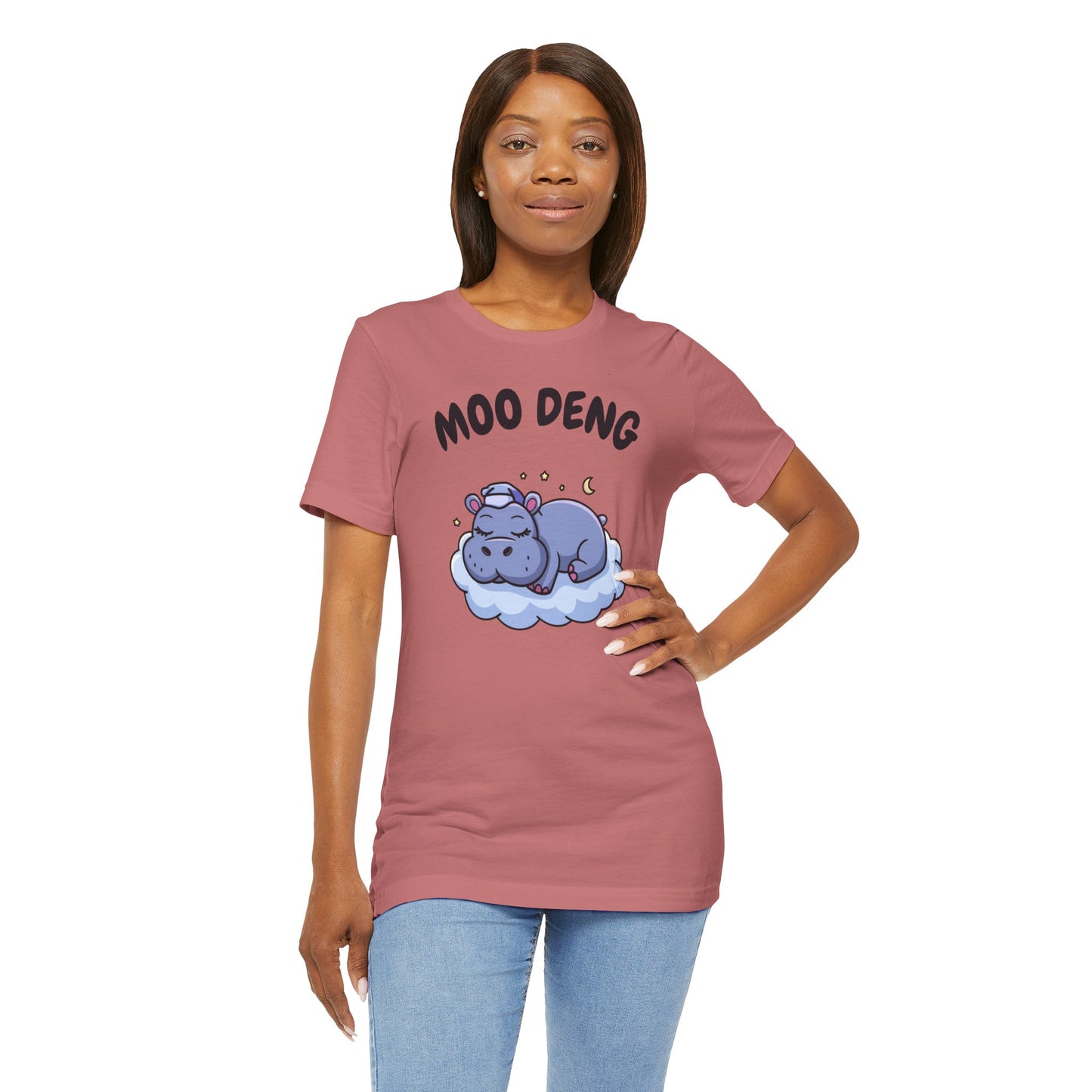 Funny Hippo Moo-Deng T-shirt, Quirky Animal Lover Gift for Her