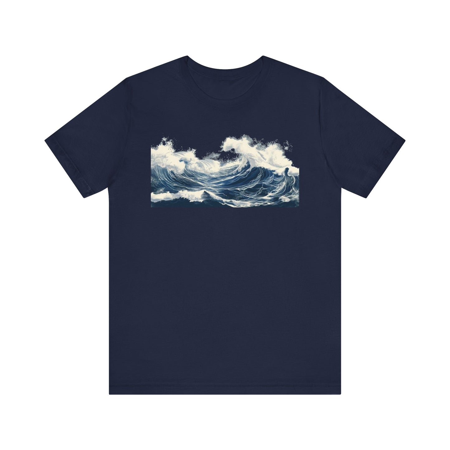 Sail the Style Seas: Navy Minimalist Wave Tee – Simplicity Meets Comfort