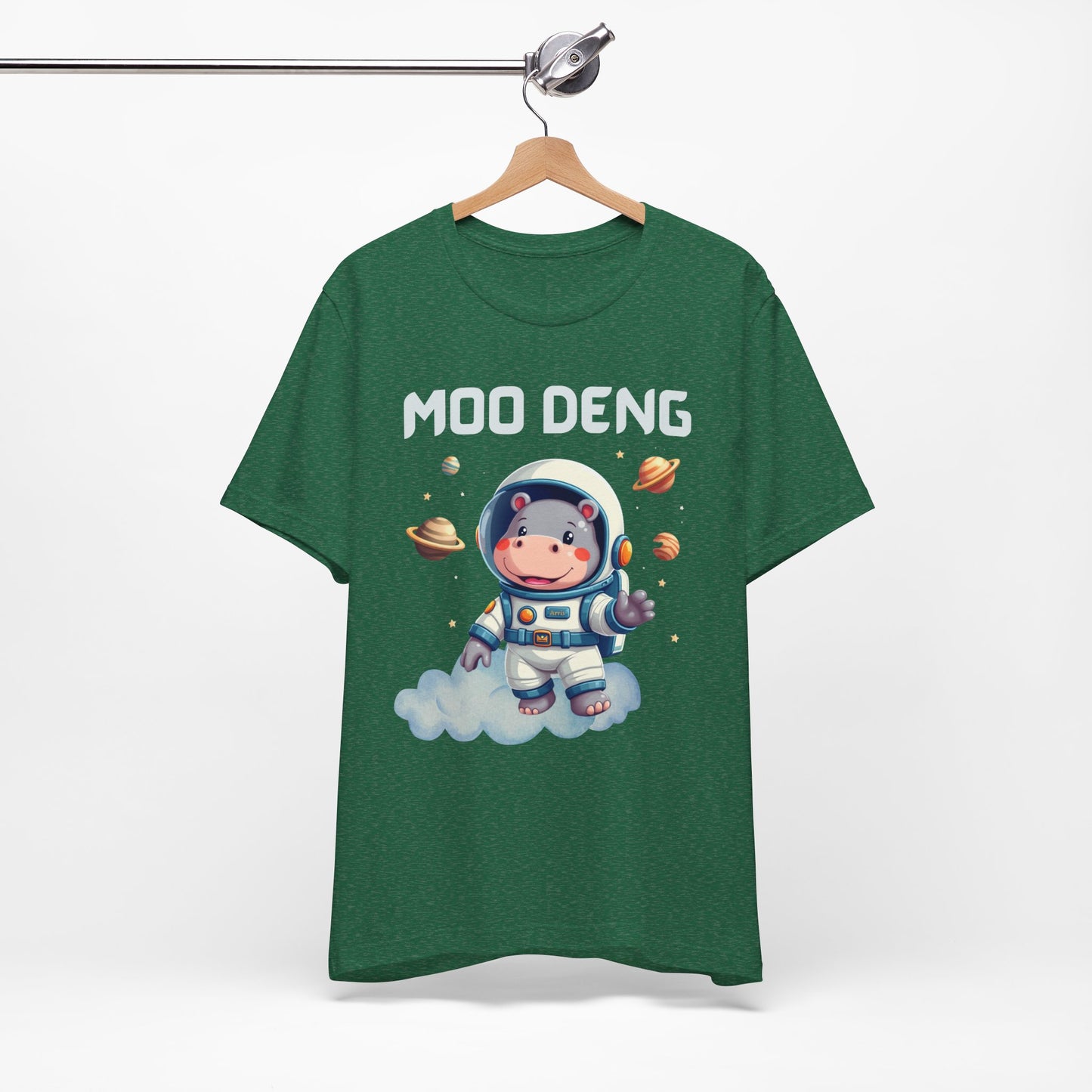 Hippo Moo Deng Astronaut T-Shirt, Funny Gift for Her Cute Animal Lover