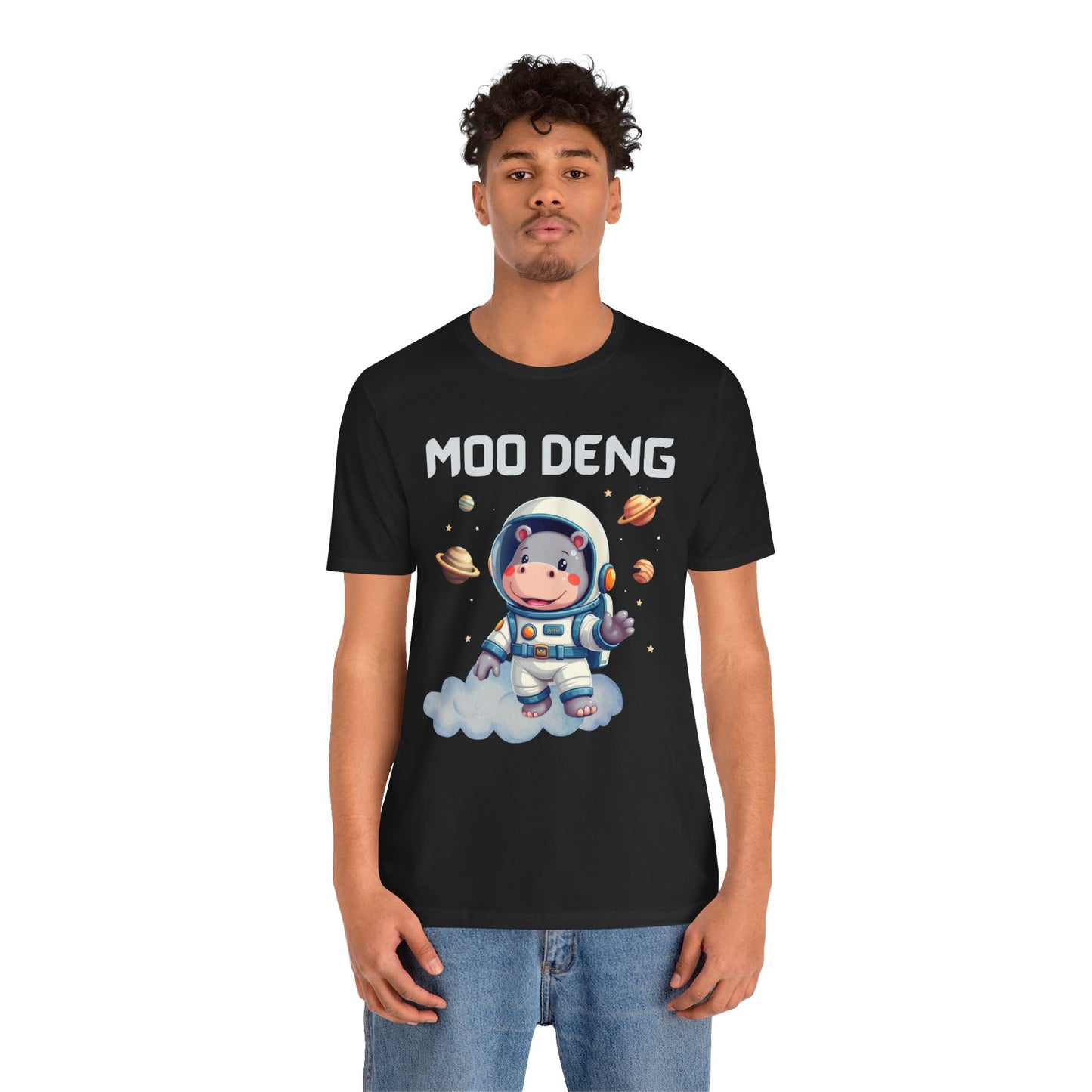 Hippo Moo Deng Astronaut T-Shirt, Funny Gift for Her Cute Animal Lover