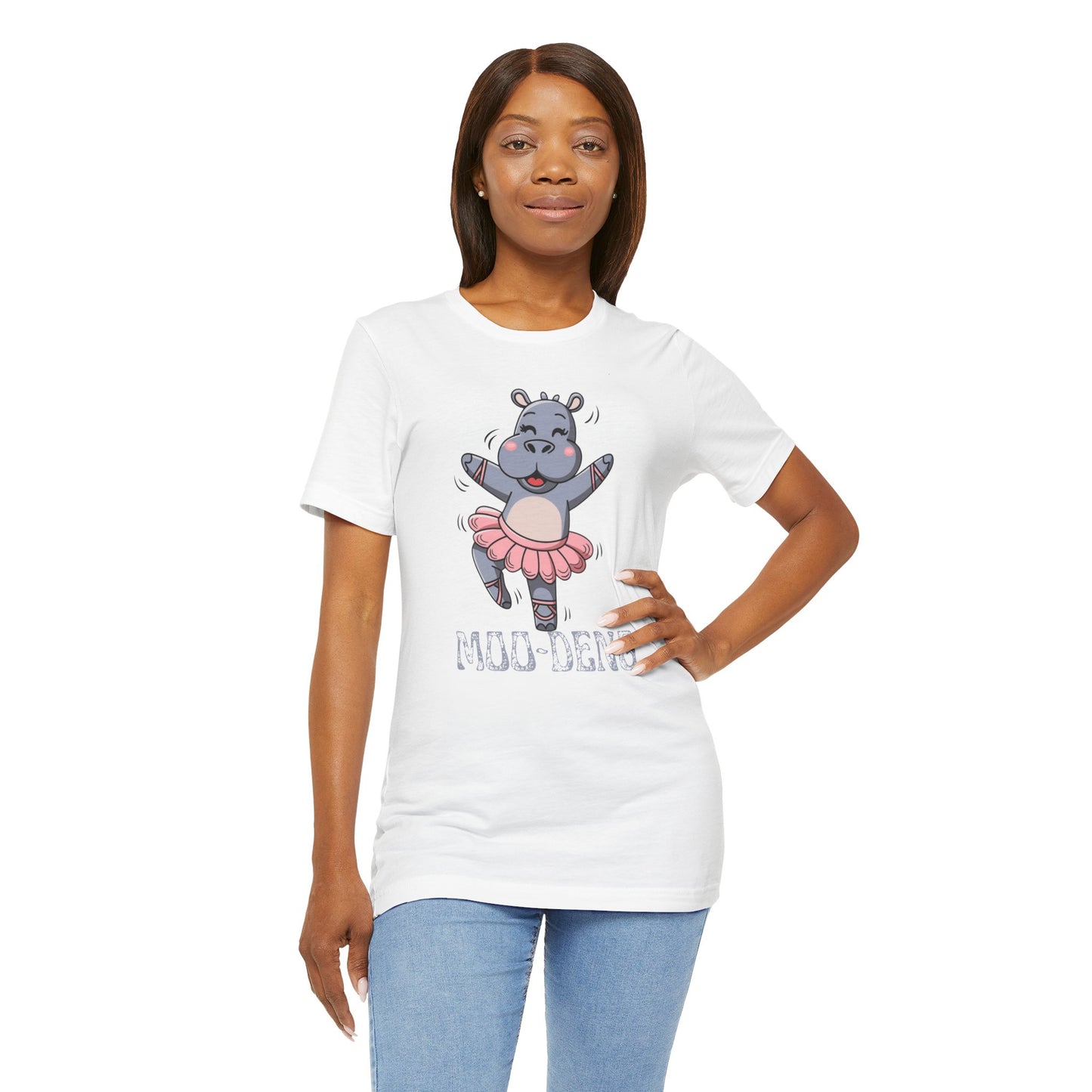 Funny Ballerina Hippo Moo Deng T-Shirt | Quirky Animal Gift for Her