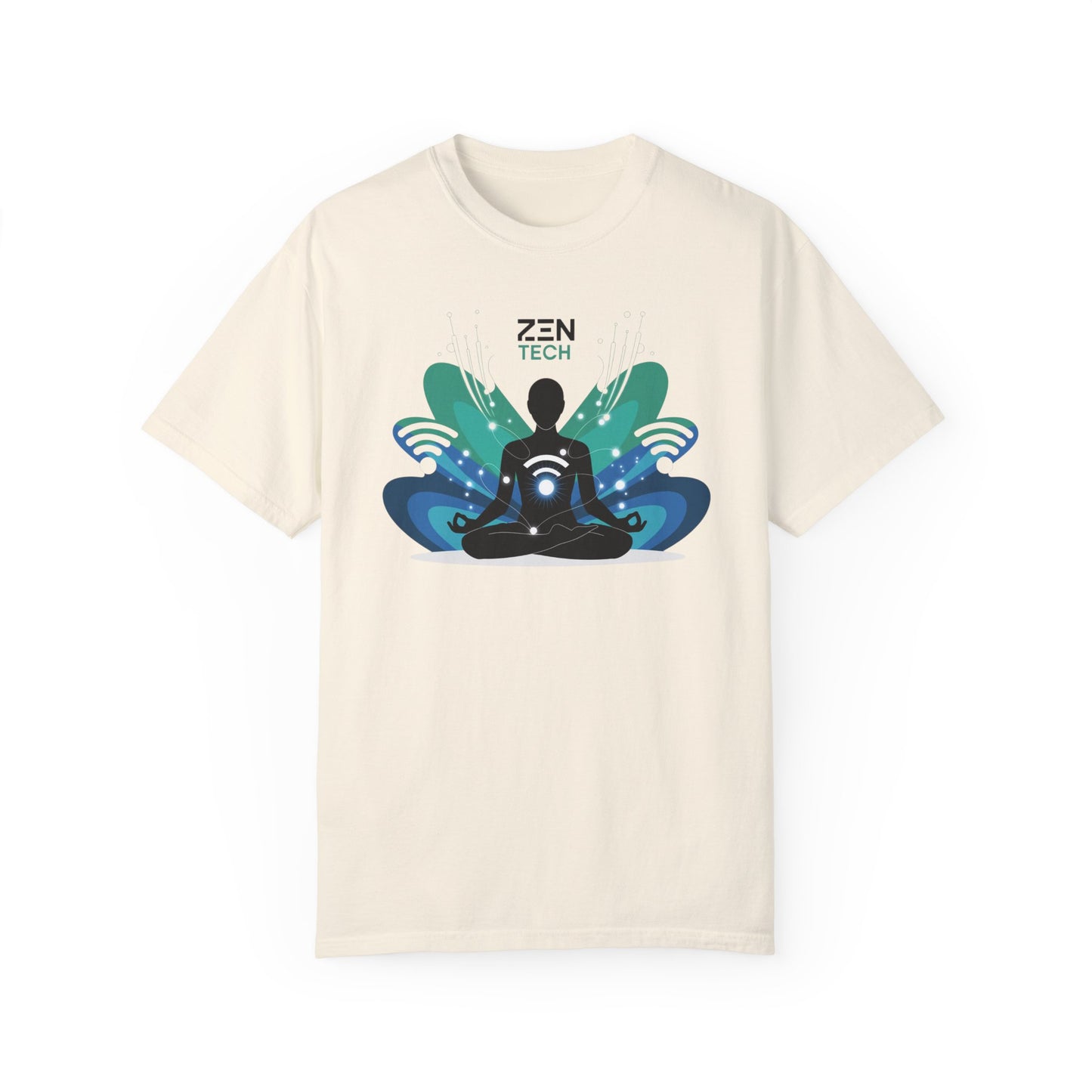 Zen Tech Unisex Garment-Dyed T-shirt - Relaxed Fit, Perfect for Tech Enthusiasts