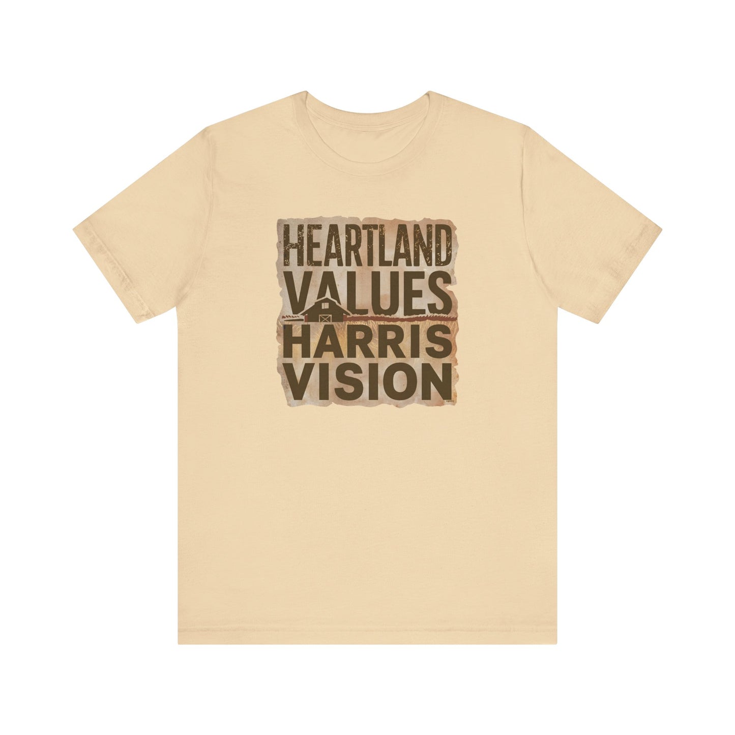 Kamala Harris 'Heartland Values, Harris Vision' Rustic T-Shirt - Inspire Progress