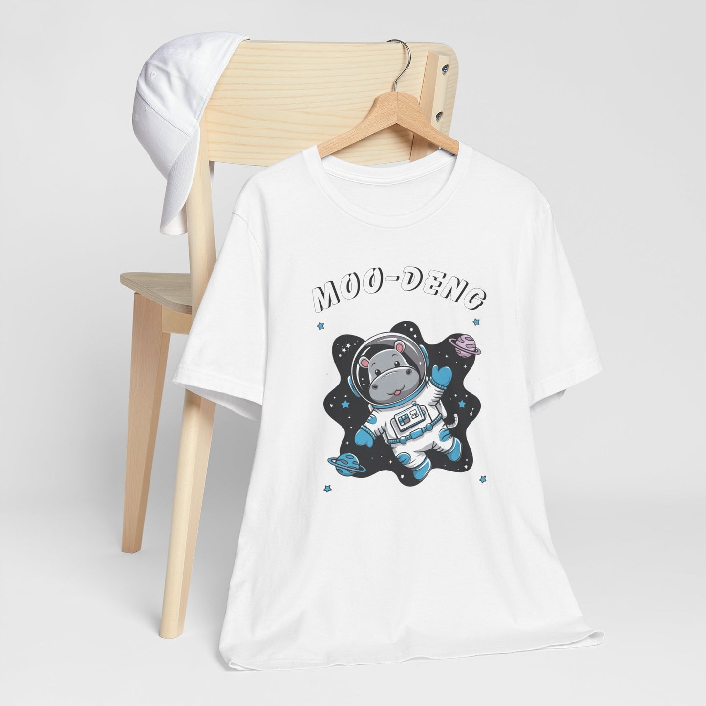 Moo Deng Baby Hippo Astronaut T-Shirt, Gift for Her Quirky Animal Lovers