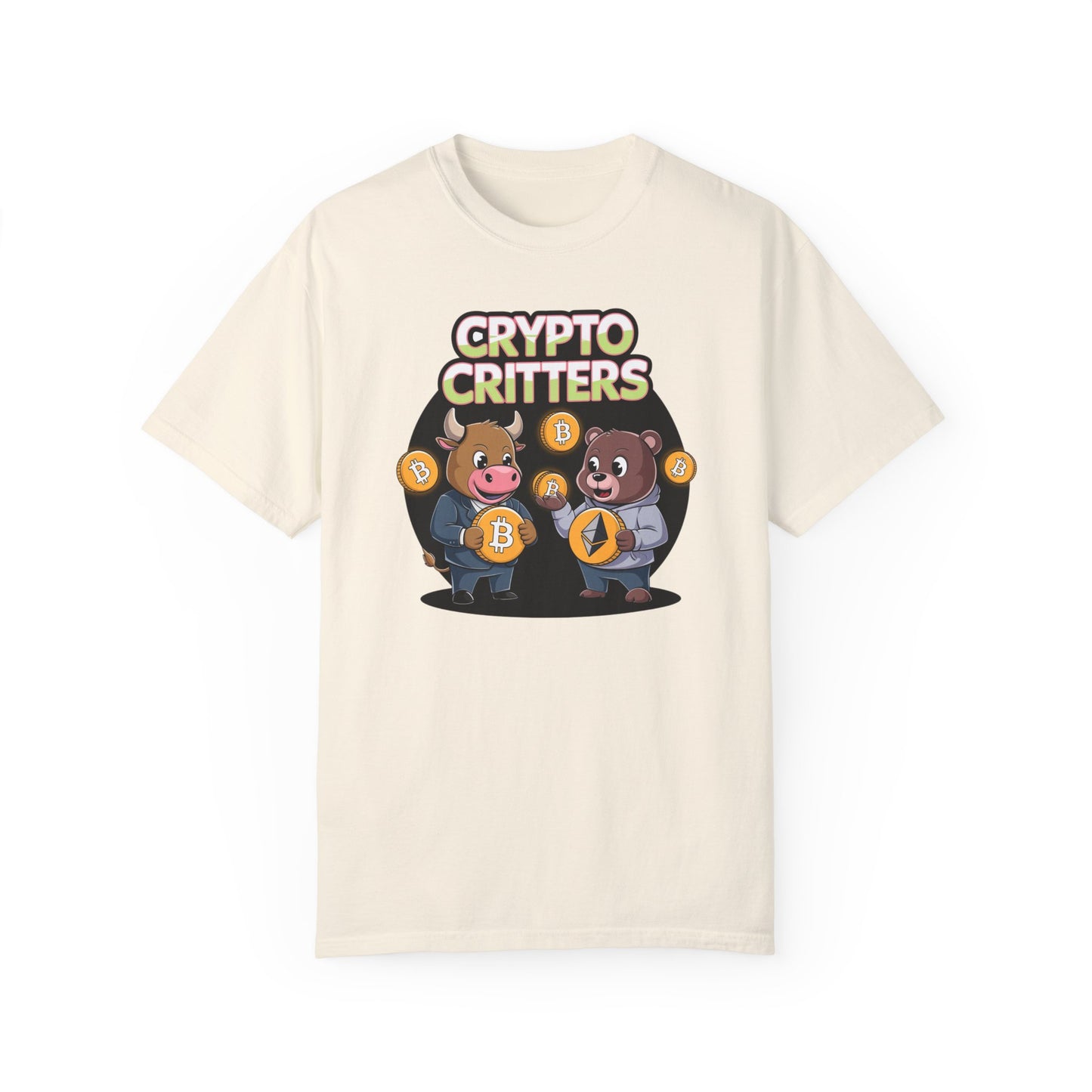 Crypto Critters Unisex Garment-Dyed T-Shirt - Fun Crypto Design for Crypto Enthusiasts