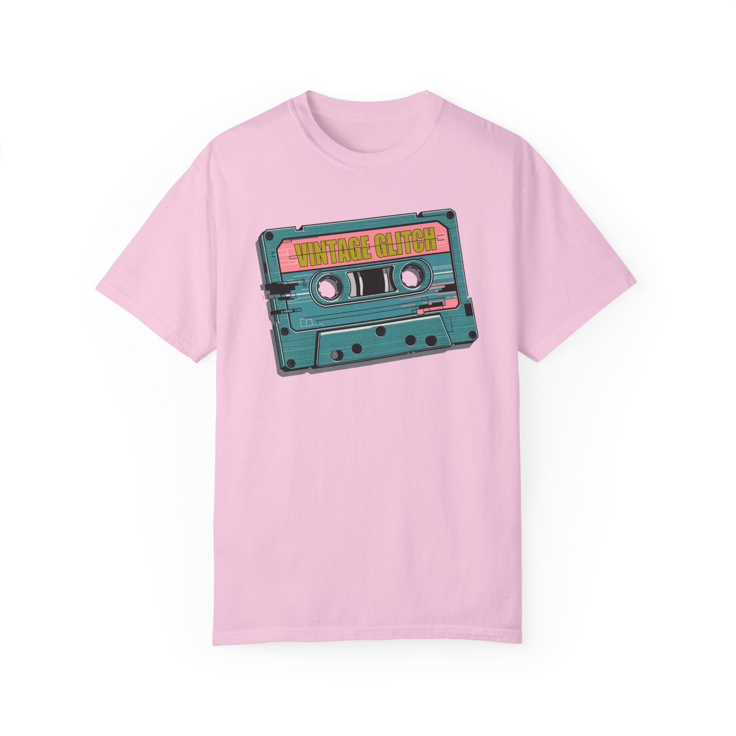 Vintage Glitch Cassette Unisex Garment-Dyed T-shirt | Retro Music Vibe | Perfect for Music Lovers