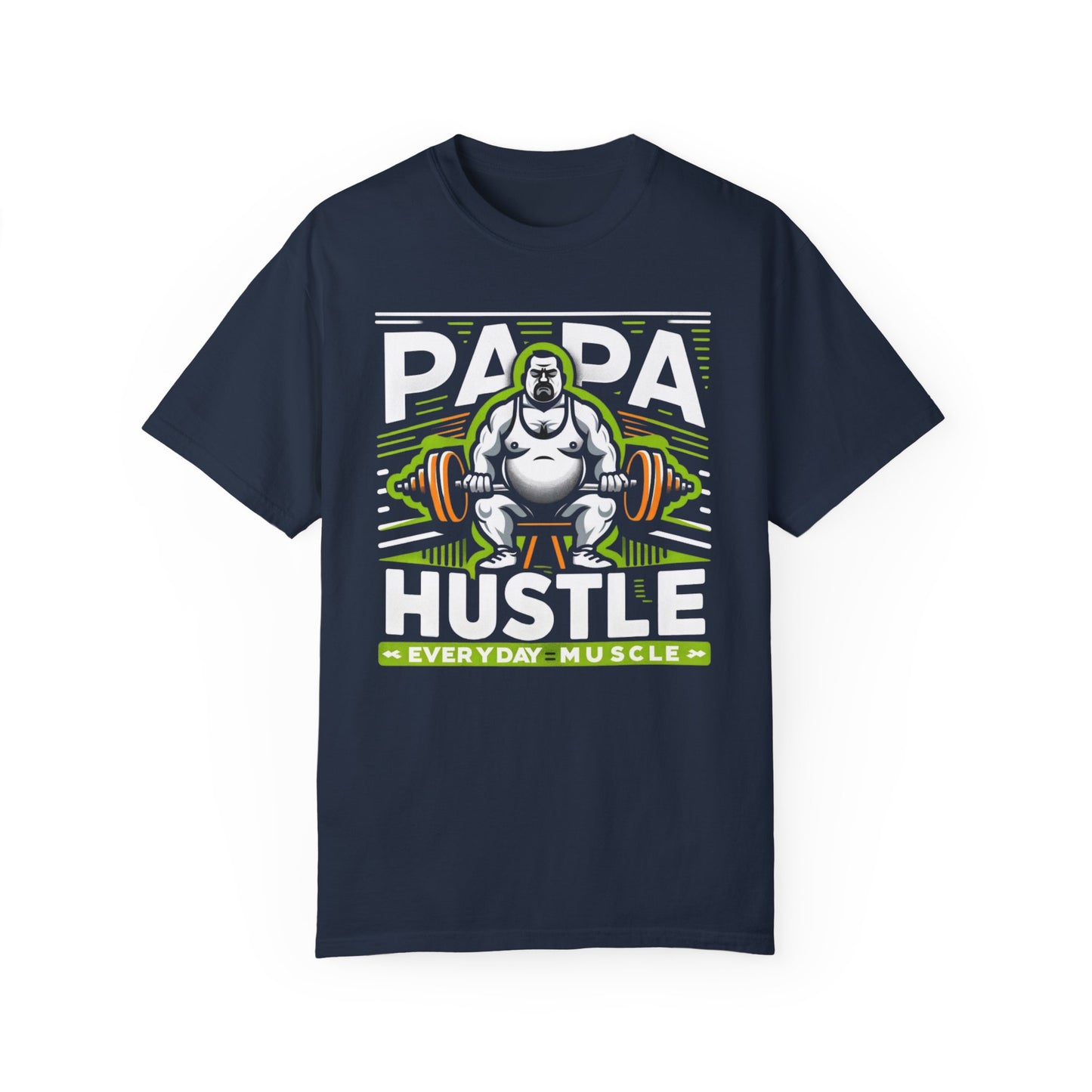 Papa Hustle graphic tee - funny dad joke t-shirt, unique Father's Day gift, and dad son matching tees