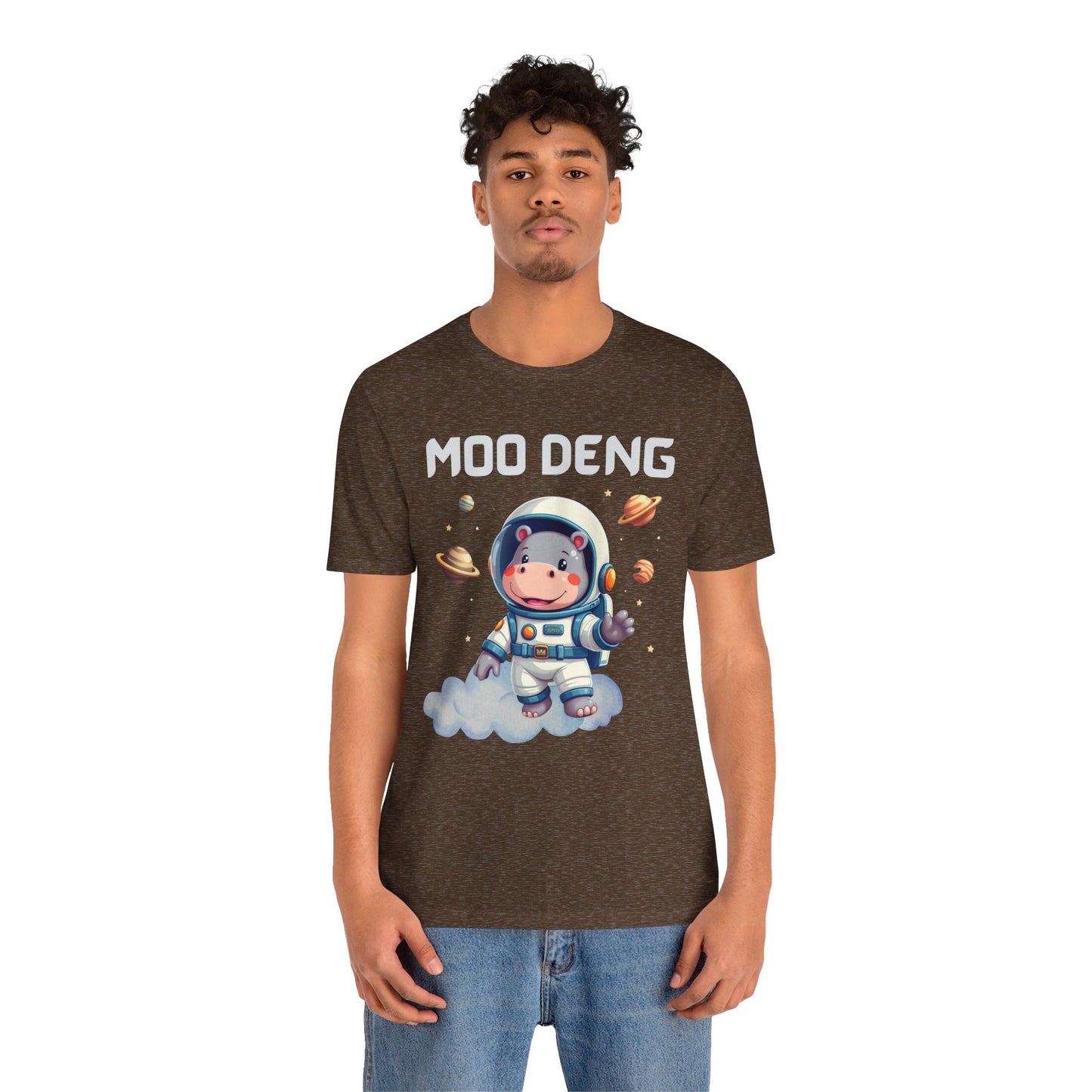 Hippo Moo Deng Astronaut T-Shirt, Funny Gift for Her Cute Animal Lover