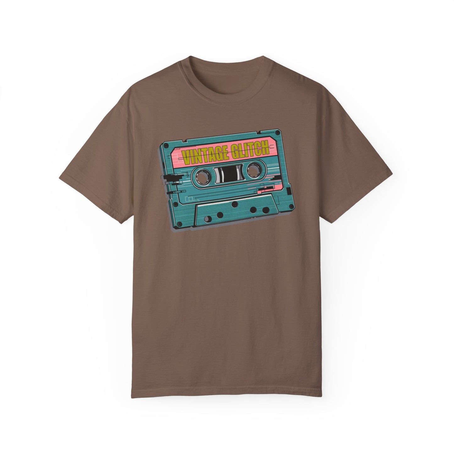 Vintage Glitch Cassette Unisex Garment-Dyed T-shirt | Retro Music Vibe | Perfect for Music Lovers