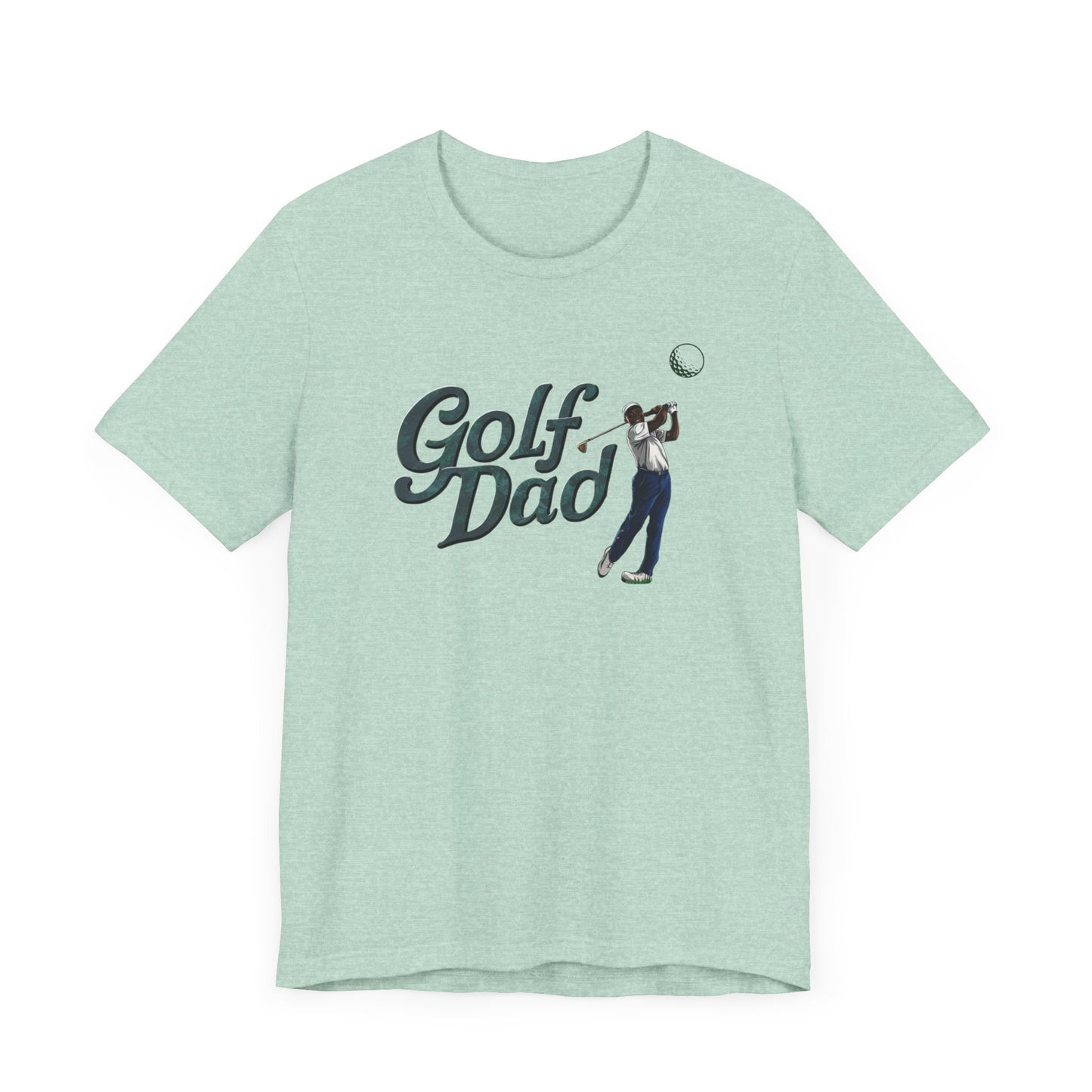 Golf Dad t-shirt featuring a golfer and the text 'Golf Dad', perfect for dads who love golf.