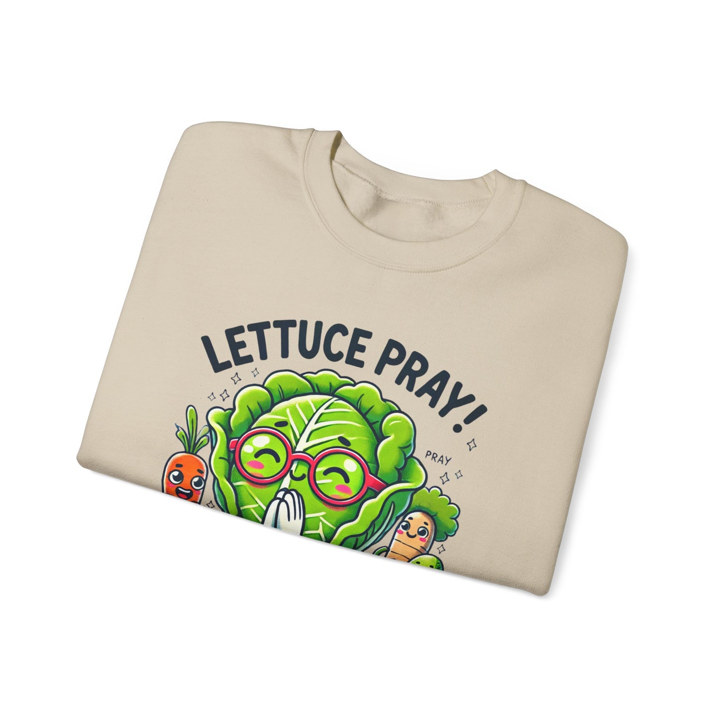 Lettuce Pray Unisex Crewneck Sweatshirt - Funny Vegetable Design