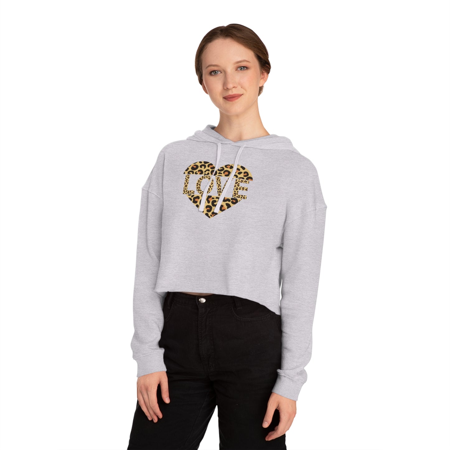 Leopard Print Love & Gear Women's Cropped Hoodie