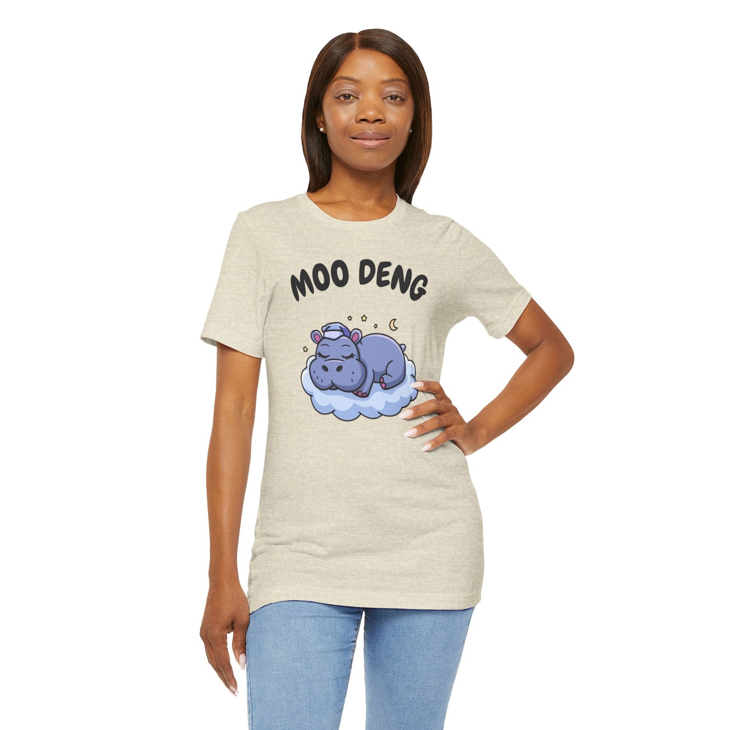 Funny Hippo Moo-Deng T-shirt, Quirky Animal Lover Gift for Her