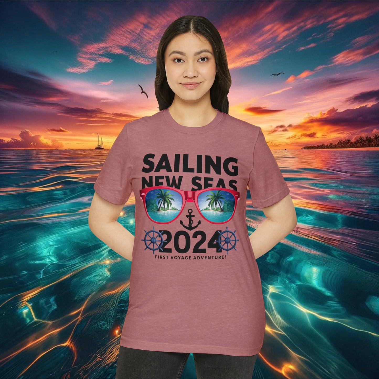 Ocean Adventure EcoTee - Chart Your Course with Our Sailing Sunset Shirt