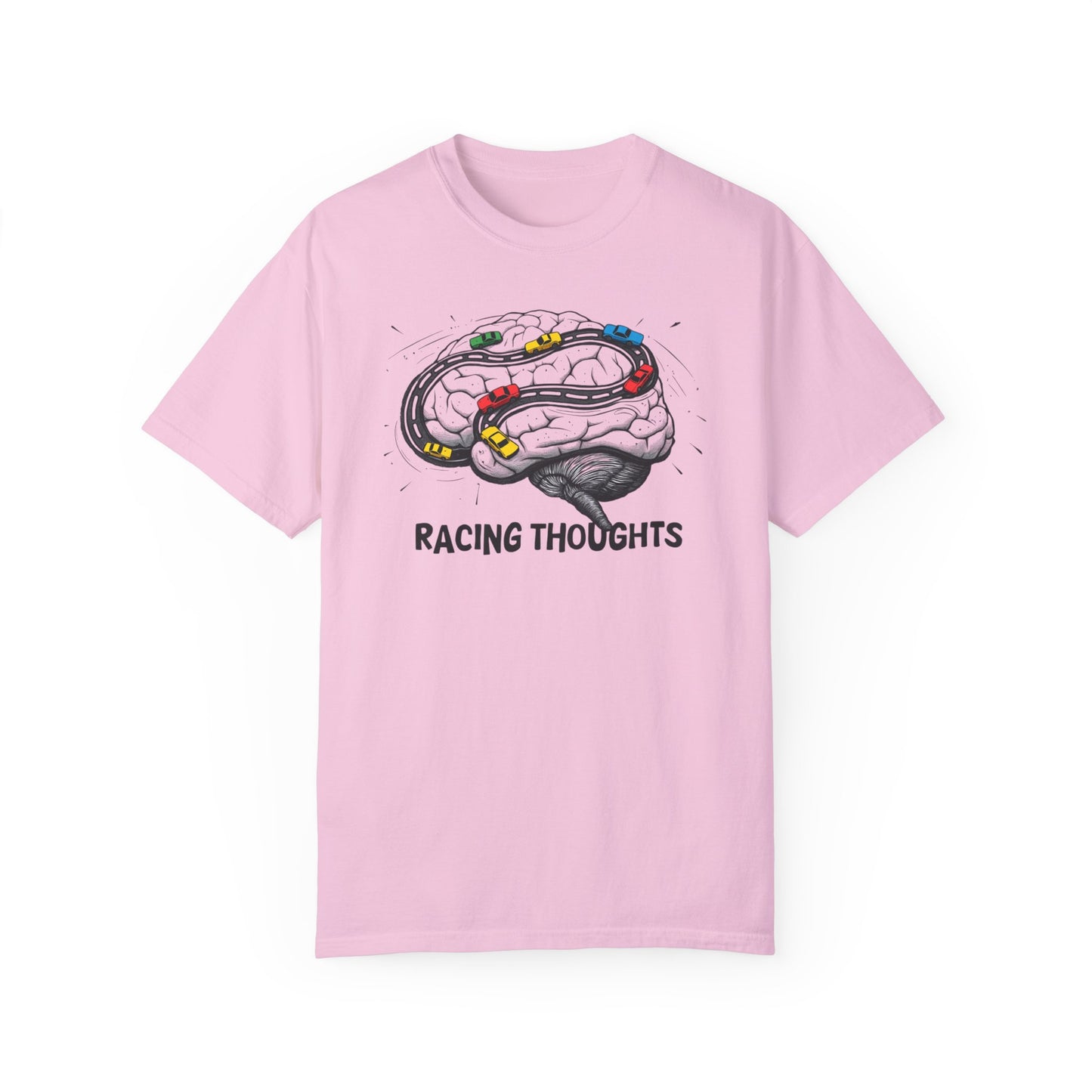 Racing Thoughts Unisex Garment-Dyed T-Shirt - Creative and Whimsical Graphic Tee