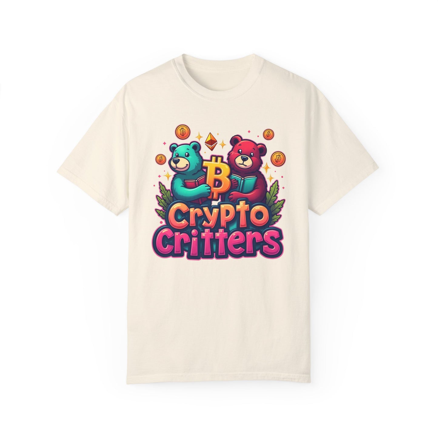 Crypto Critters Unisex Garment-Dyed T-Shirt - Fun & Playful Design