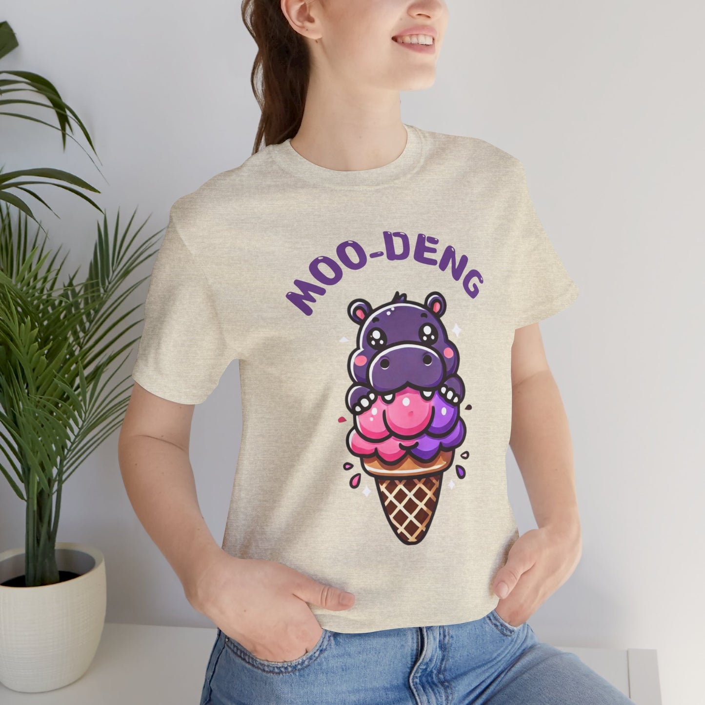 Moo-Deng Baby Hippo T-shirt, Quirky Animal Lover Gift for Her, Funny Hippo Tee