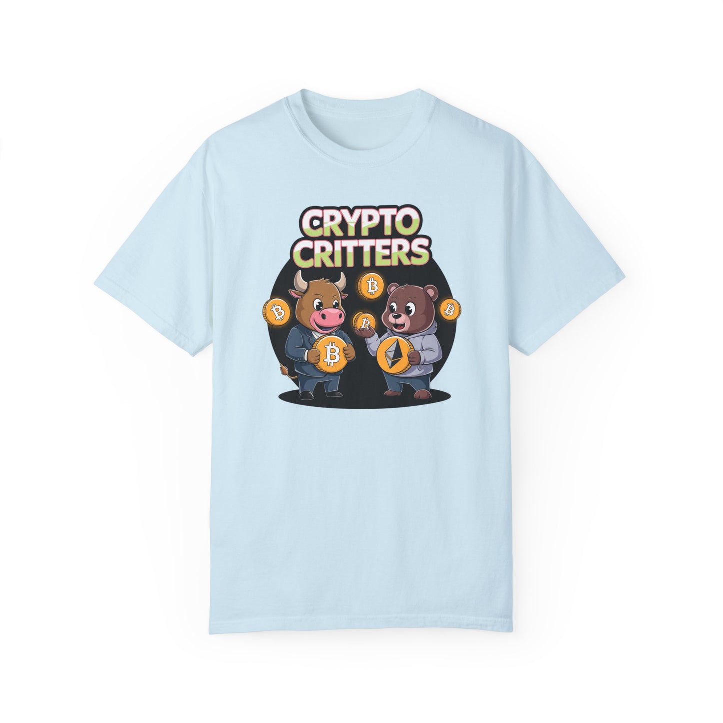 Crypto Critters Unisex Garment-Dyed T-Shirt - Fun Crypto Design for Crypto Enthusiasts