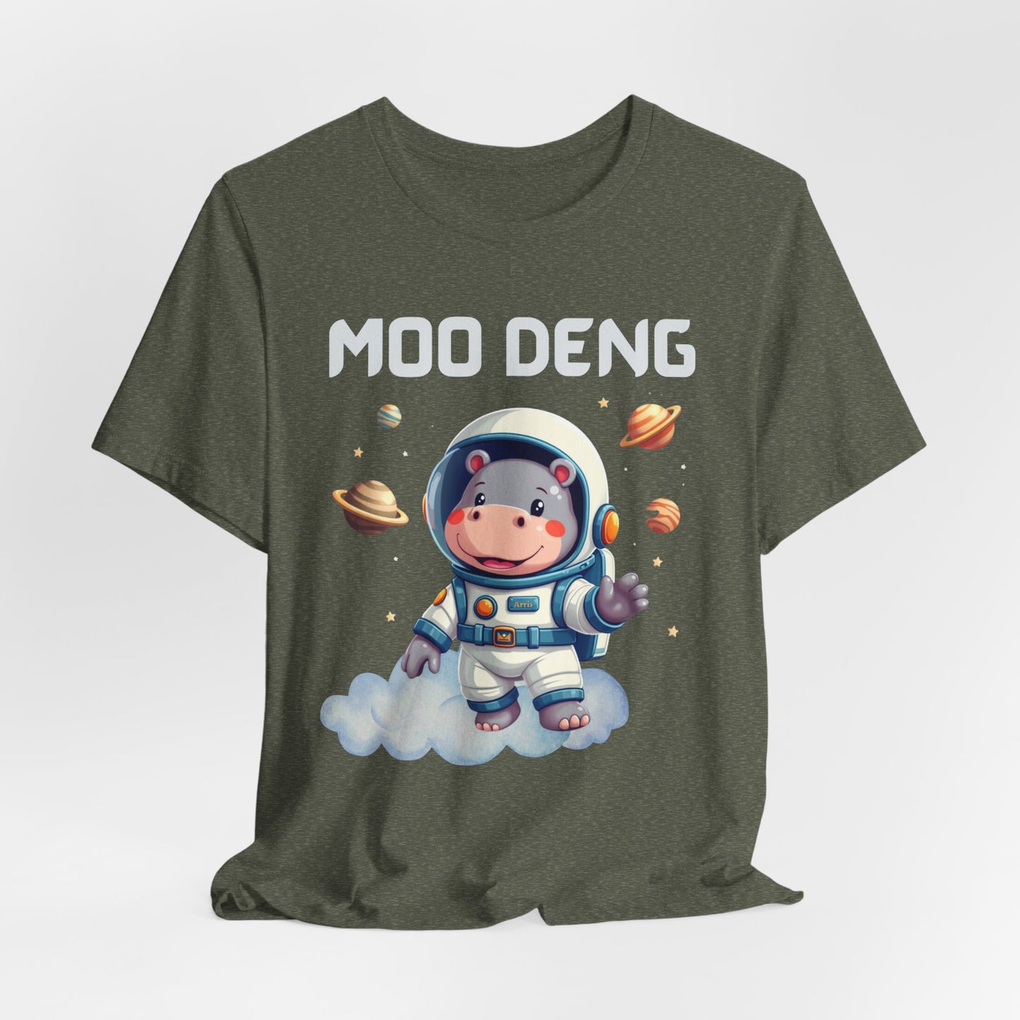 Hippo Moo Deng Astronaut T-Shirt, Funny Gift for Her Cute Animal Lover