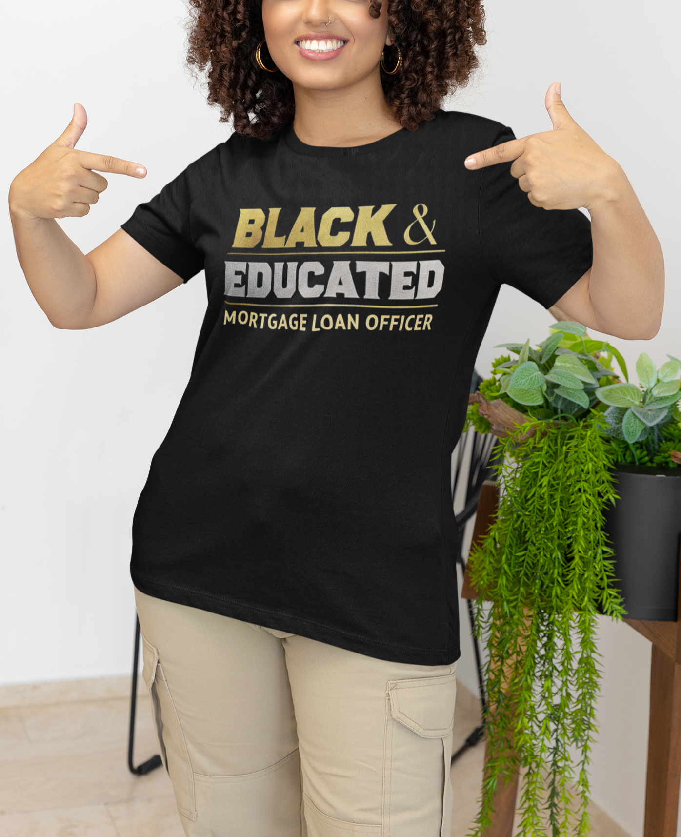 Empowerment in Finance: Bold Black & Educated Mortgage Pro Tees