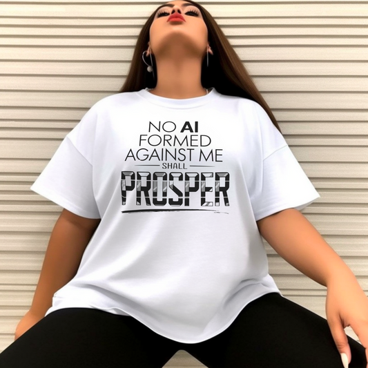 Inspirational Unisex Garment-Dyed T-shirt - "No AI Formed Against Me Shall Prosper"