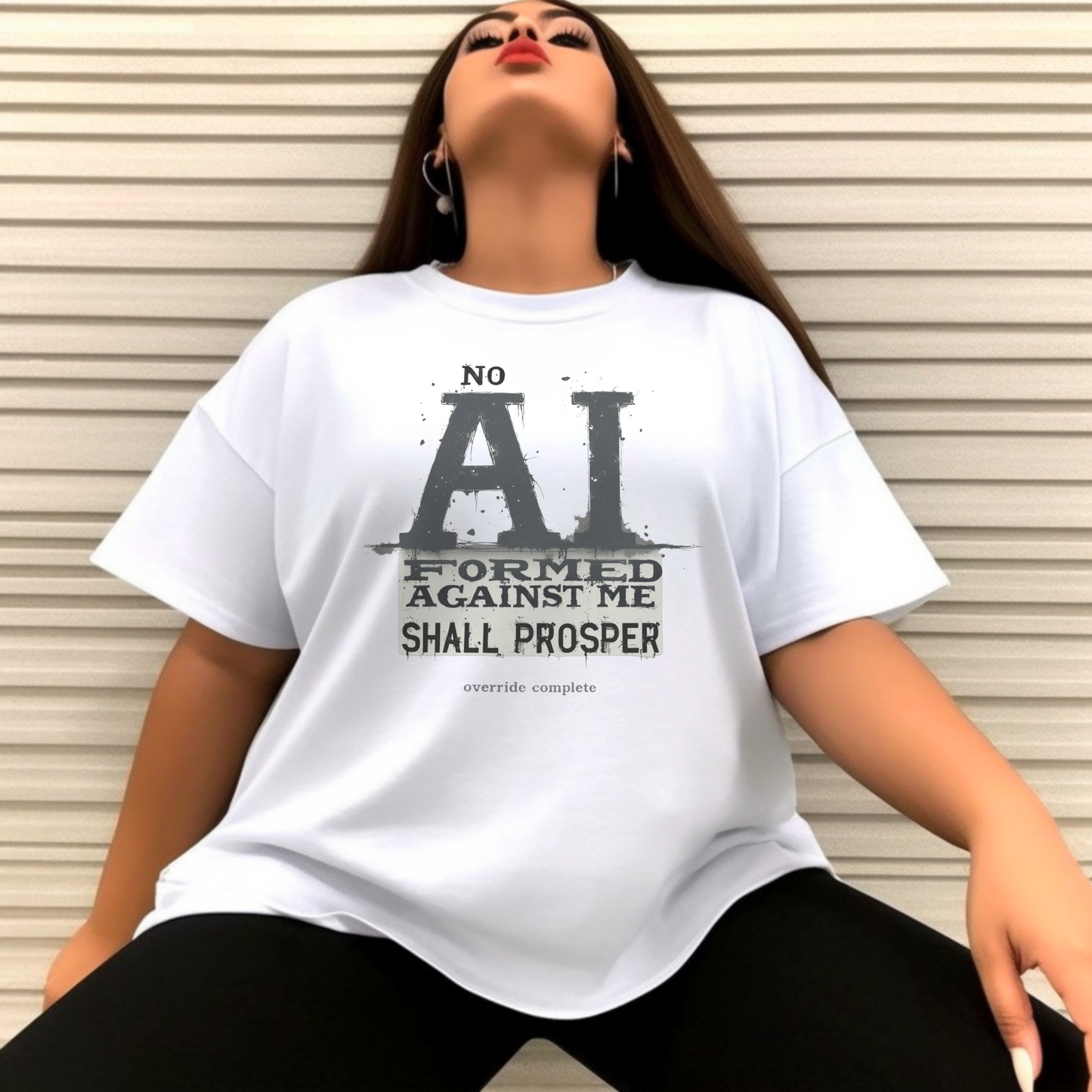 Inspirational Unisex Garment-Dyed T-Shirt - 'No AI Formed Against Me Shall Prosper'